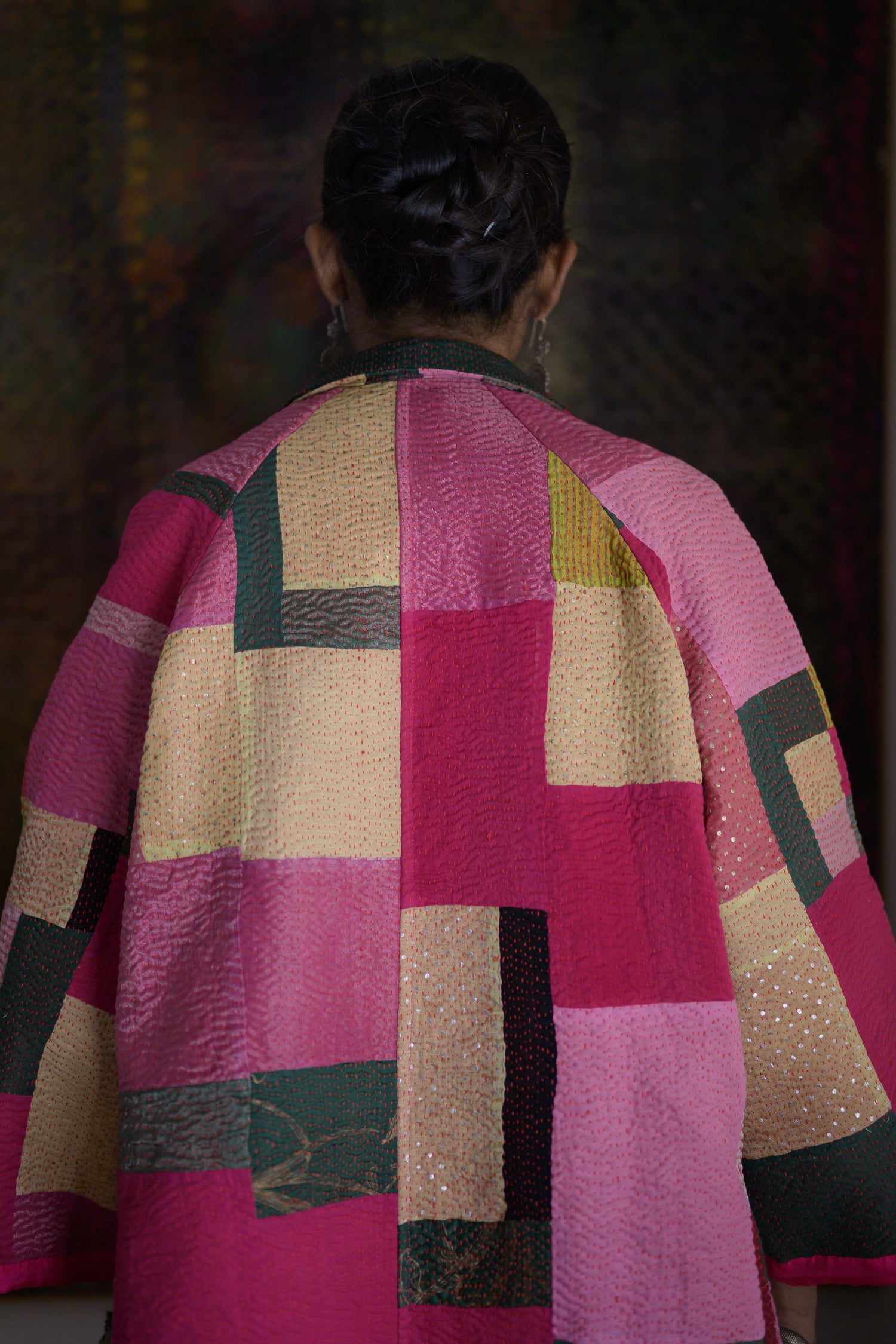 Kabira Jacket | Pink & Emerald