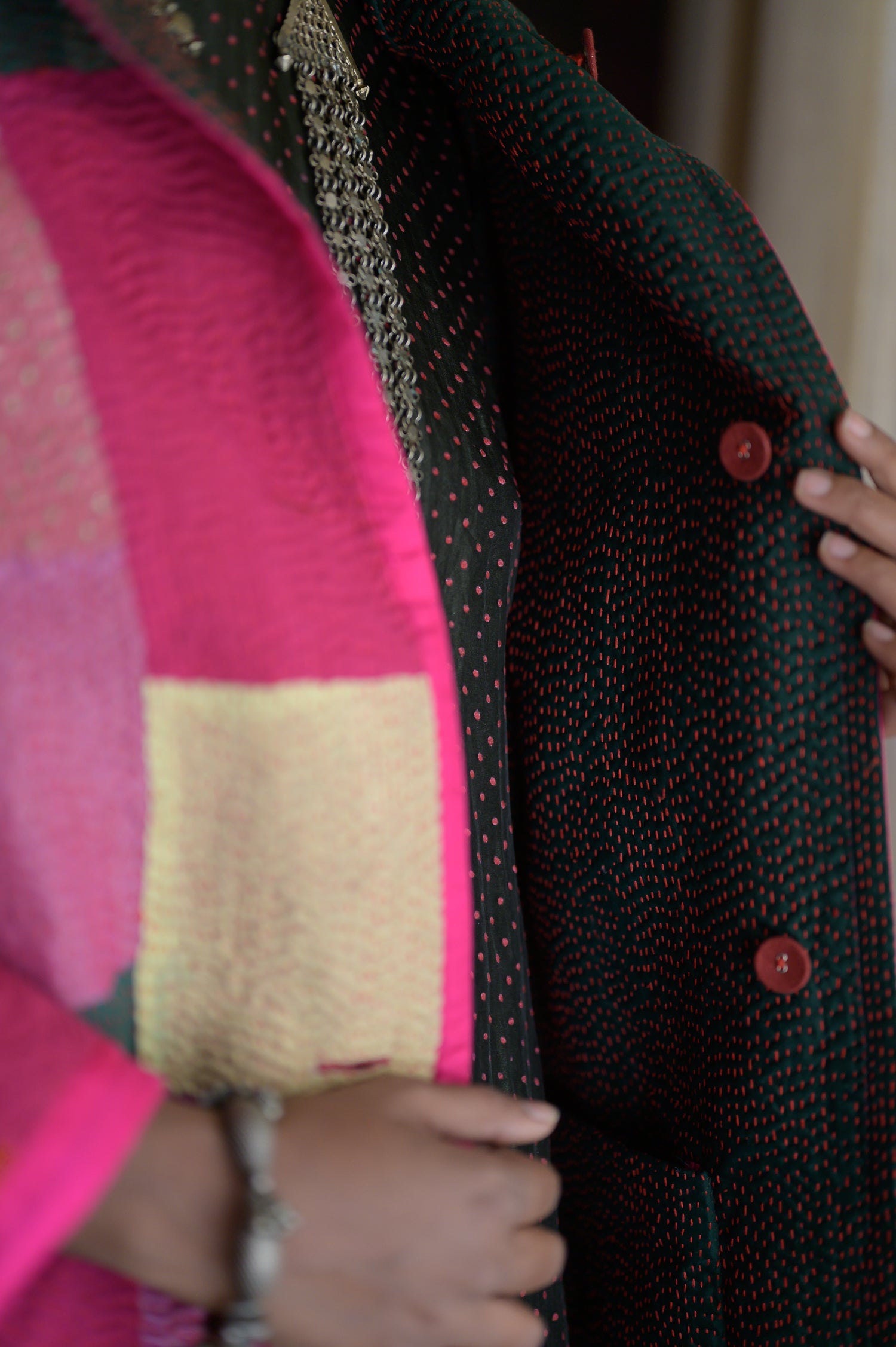 Kabira Jacket | Pink & Emerald