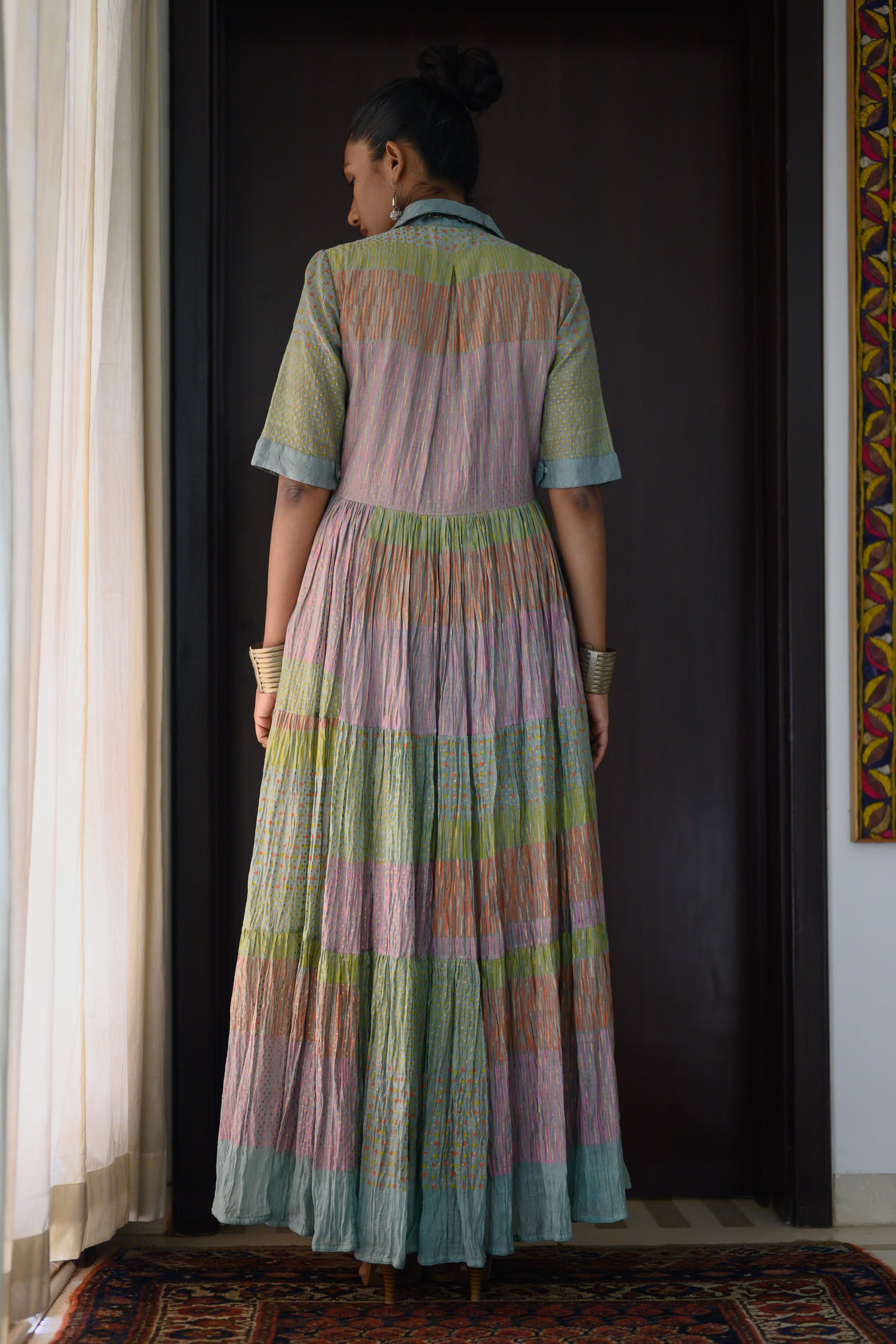 Long Shirred Dress | Multi