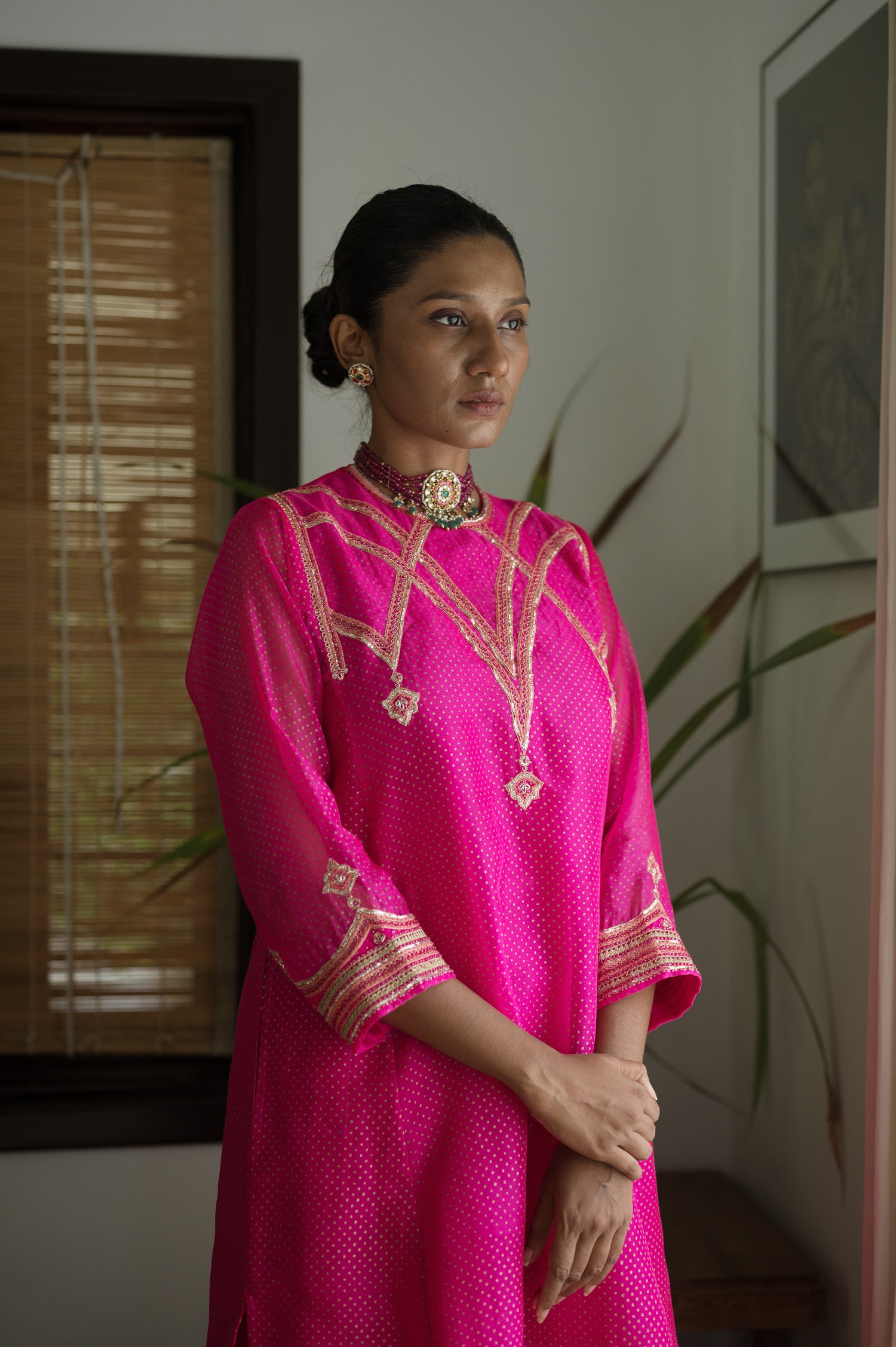 Nizam Kurti | Hot Pink