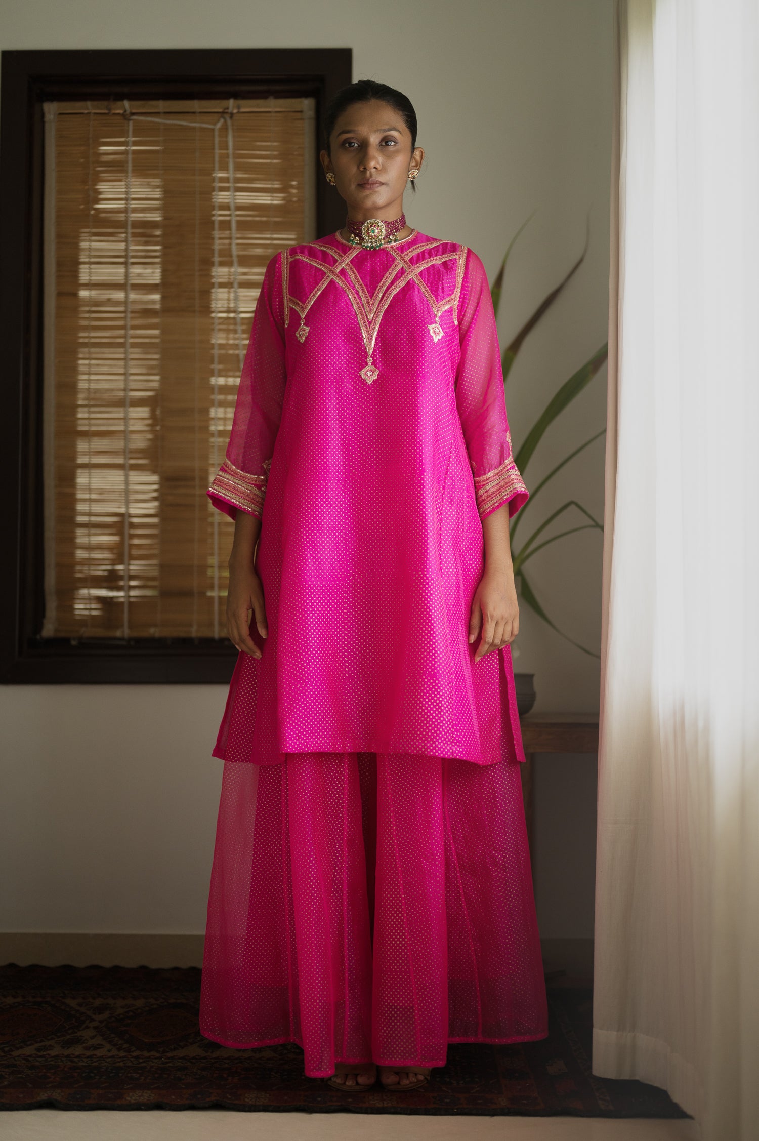 Nizam Kurti | Hot Pink