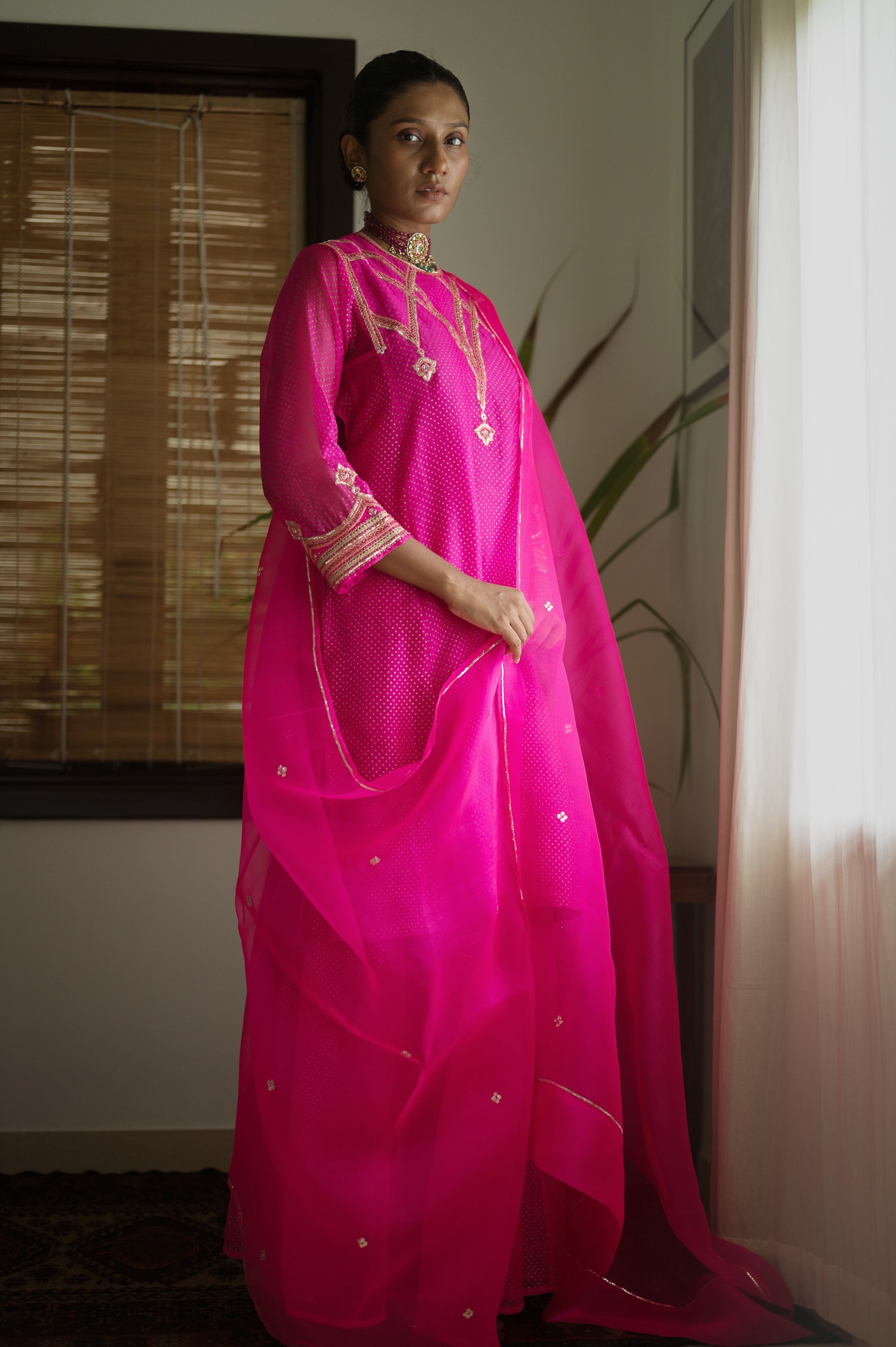 Nizam Kurti | Hot Pink