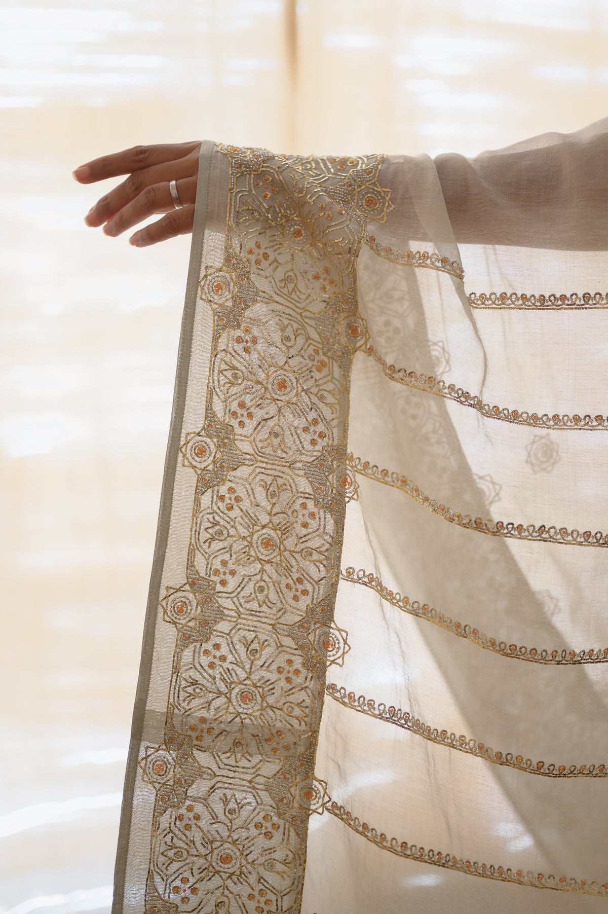 Charbagh Saree | Natural White