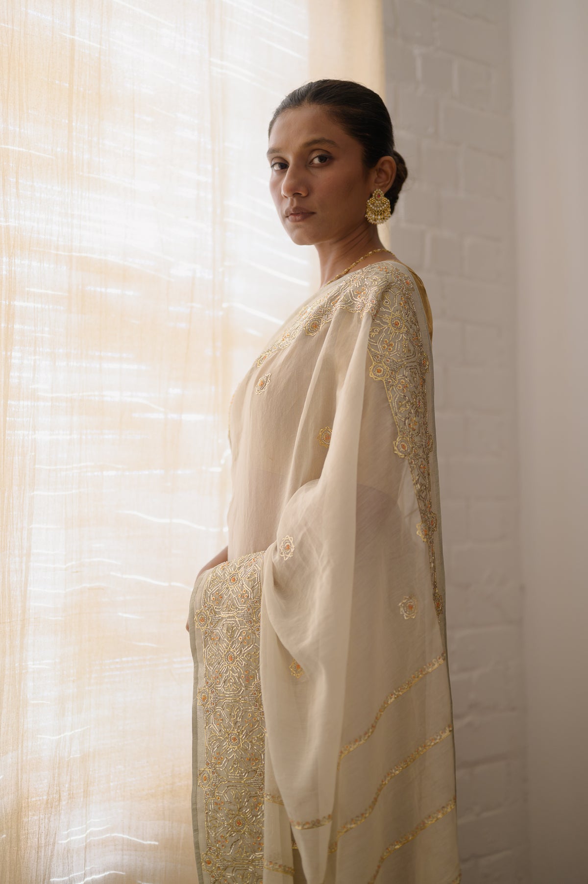 Charbagh Saree | Natural White