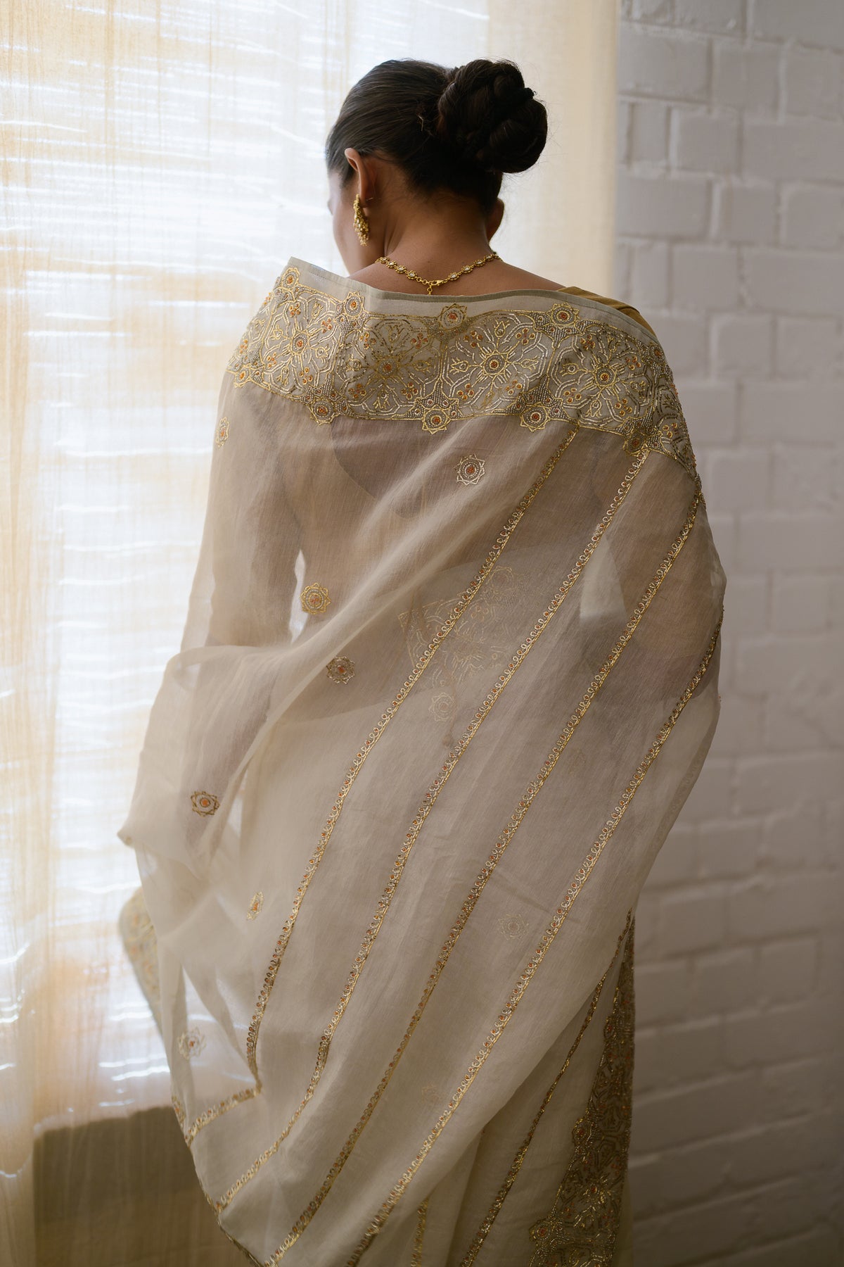 Charbagh Saree | Natural White