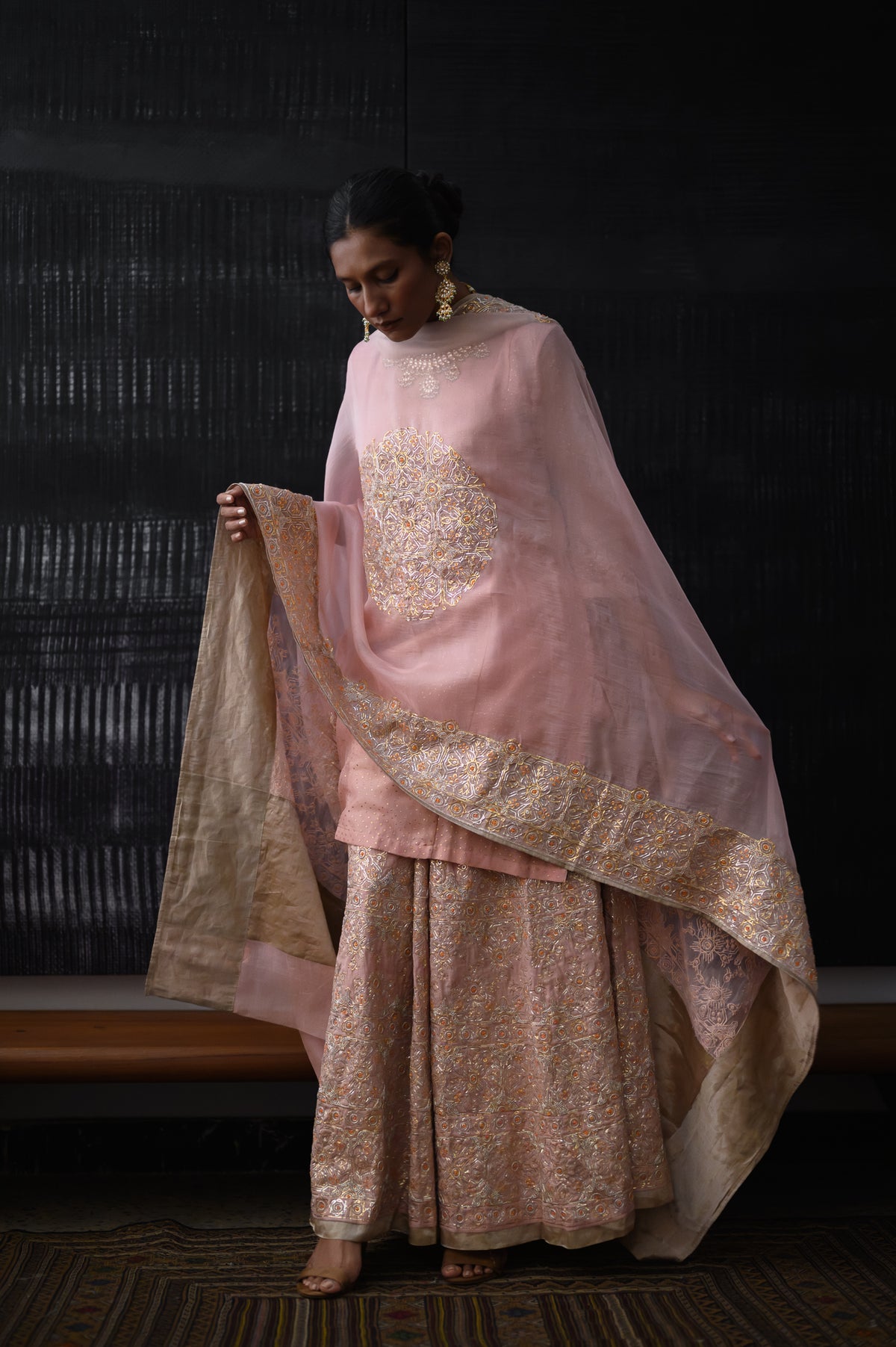 Charbagh Sharara Set | Onion Pink