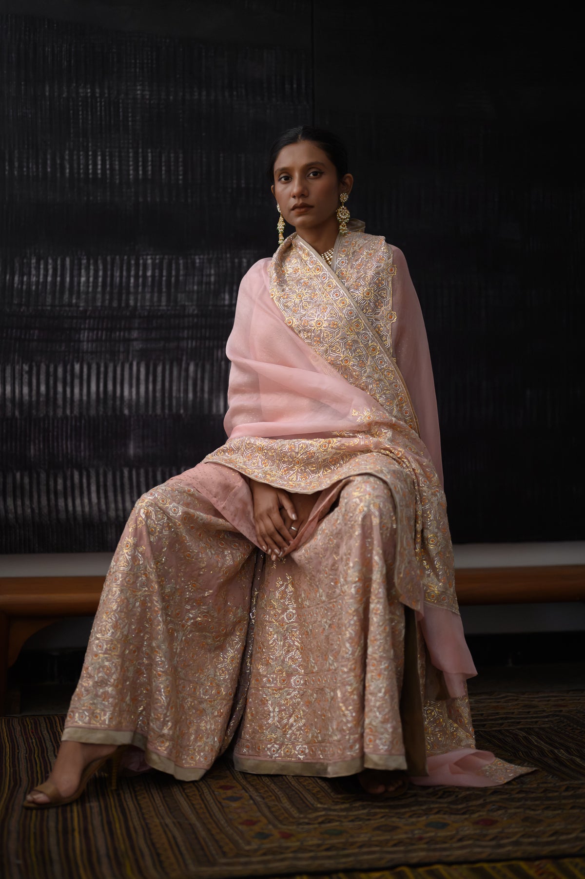 Charbagh Sharara Set | Onion Pink