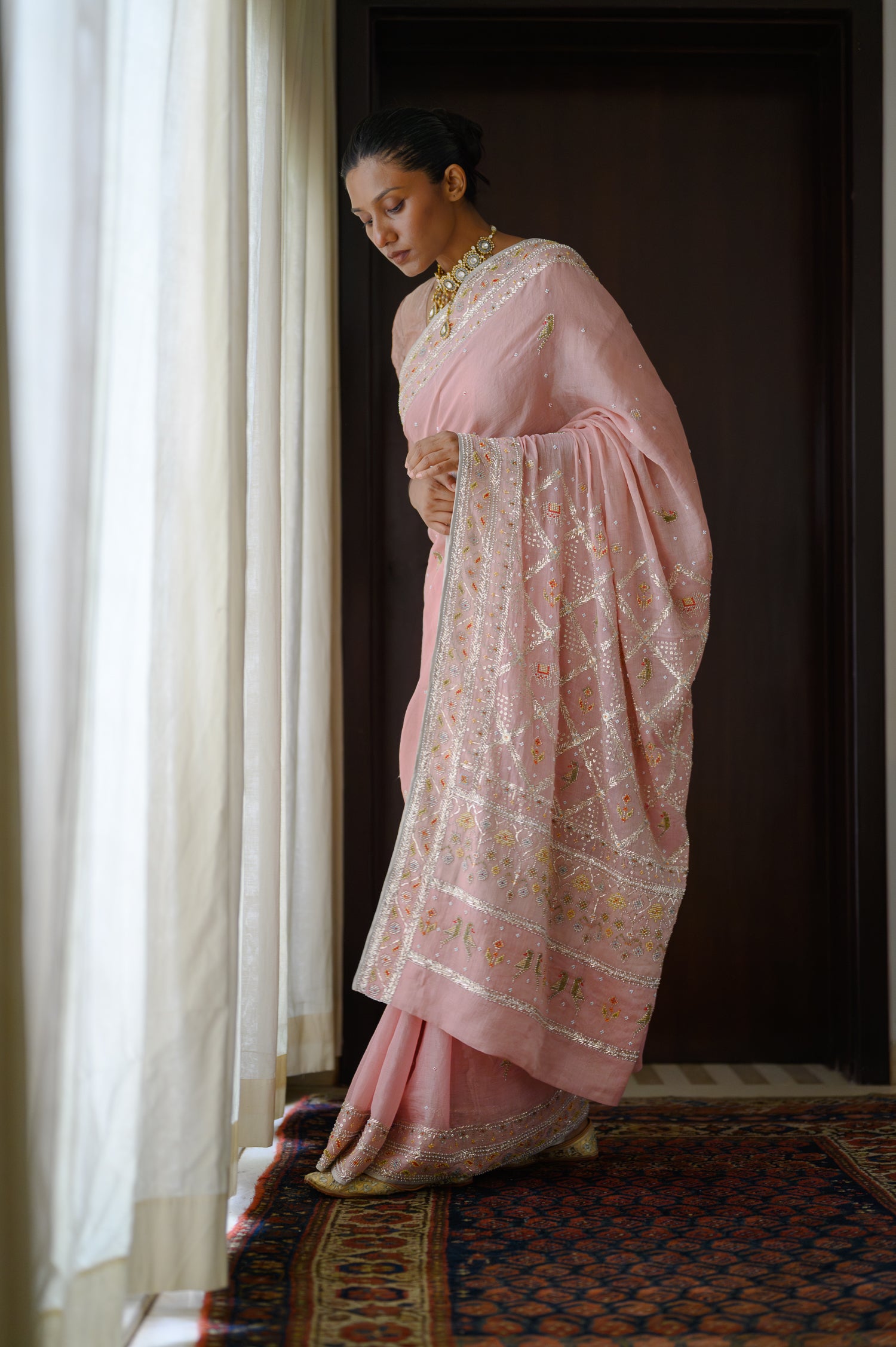 Patan Saree | Onion Pink