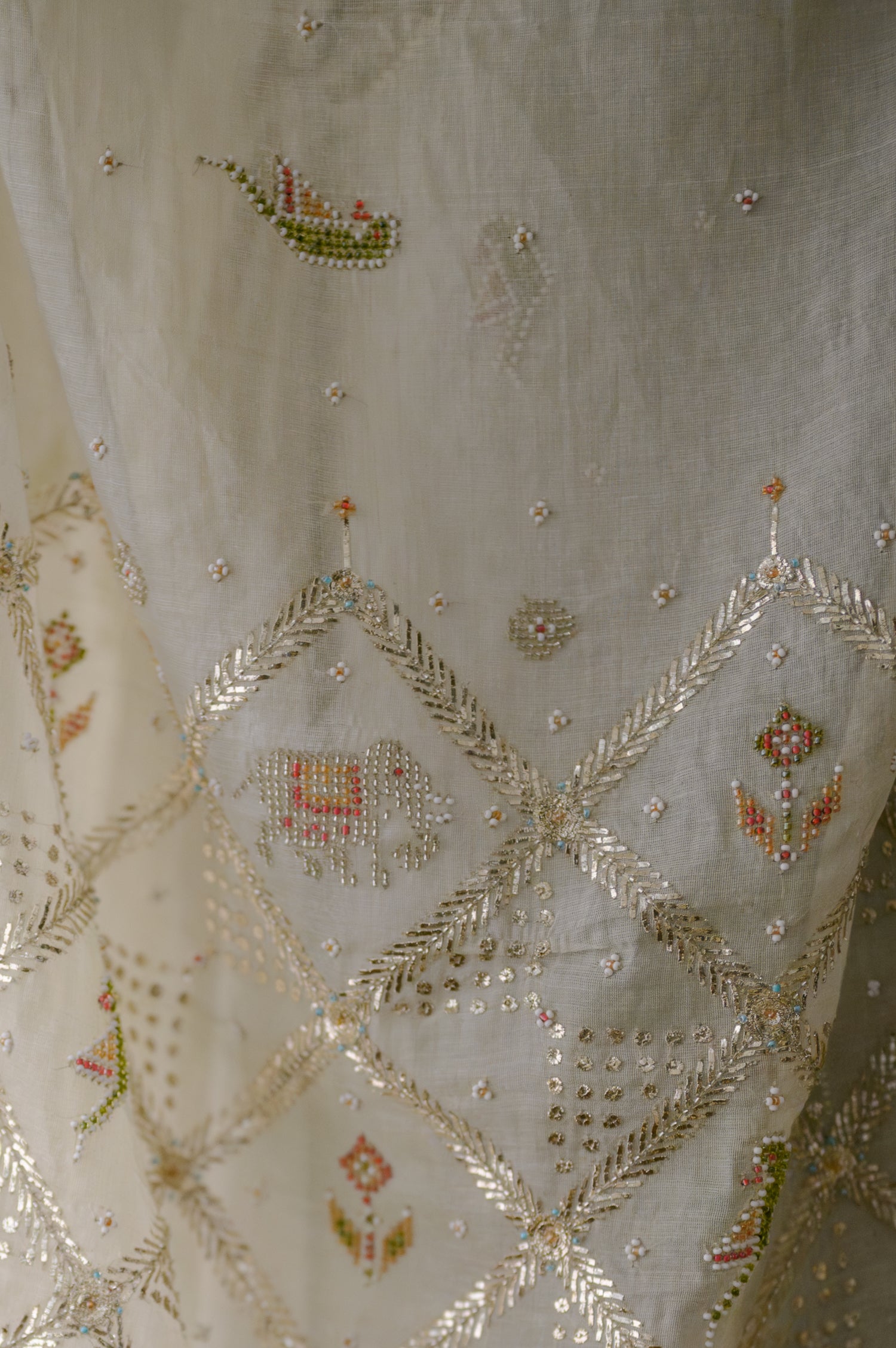Patan Saree | Natural White