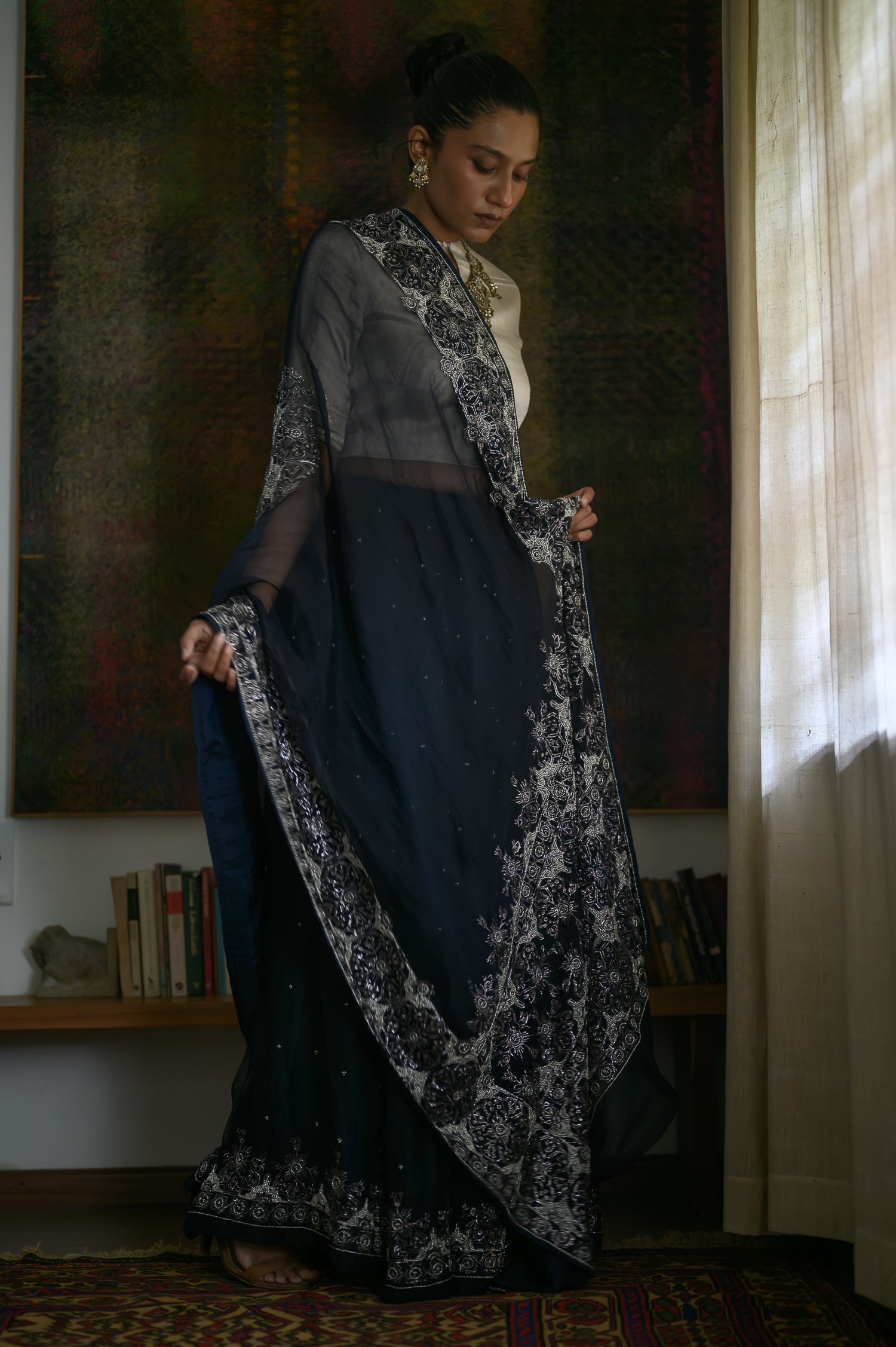 Charbagh Lehenga Set | Midnight