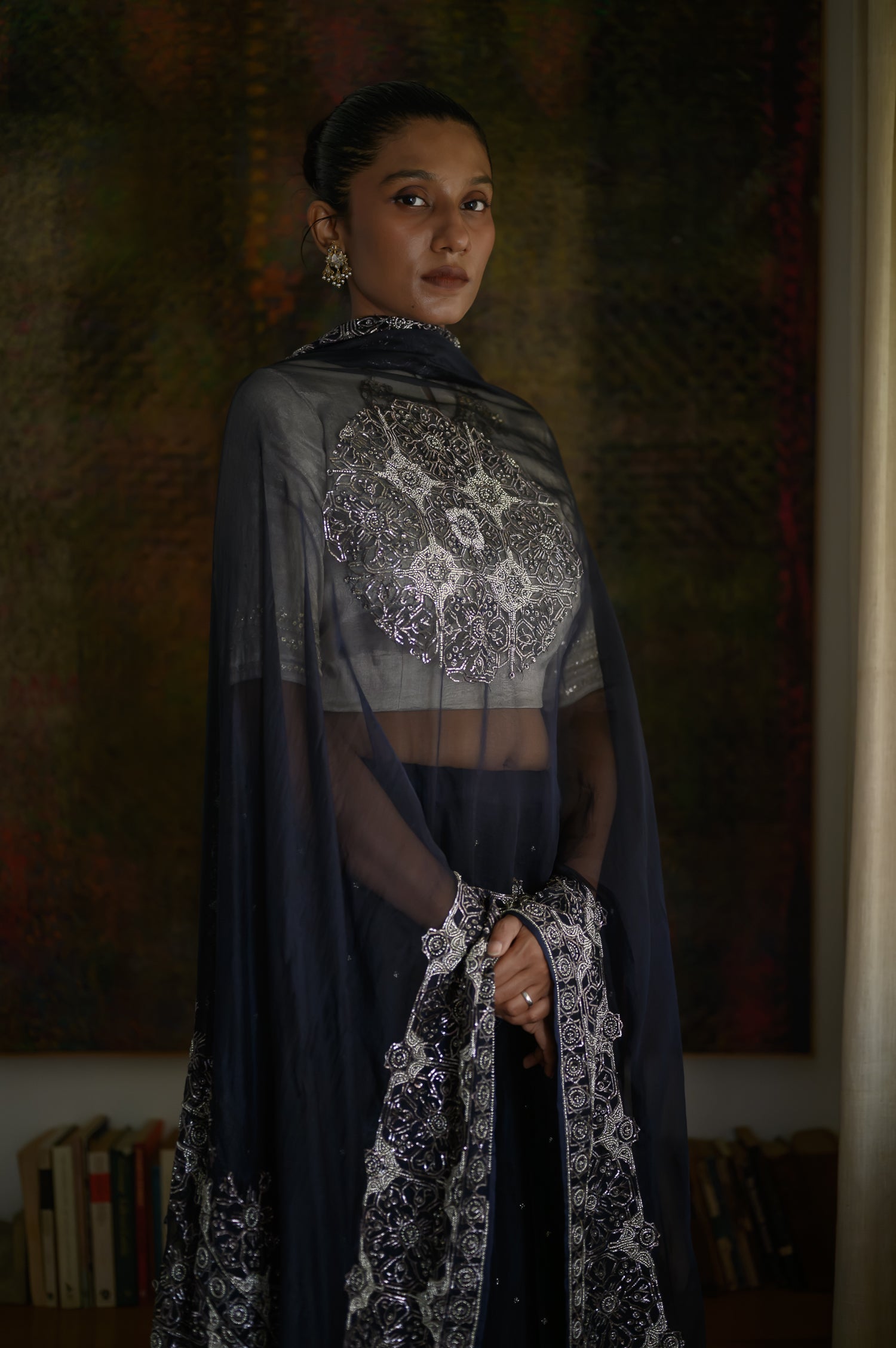 Charbagh Lehenga Set | Midnight