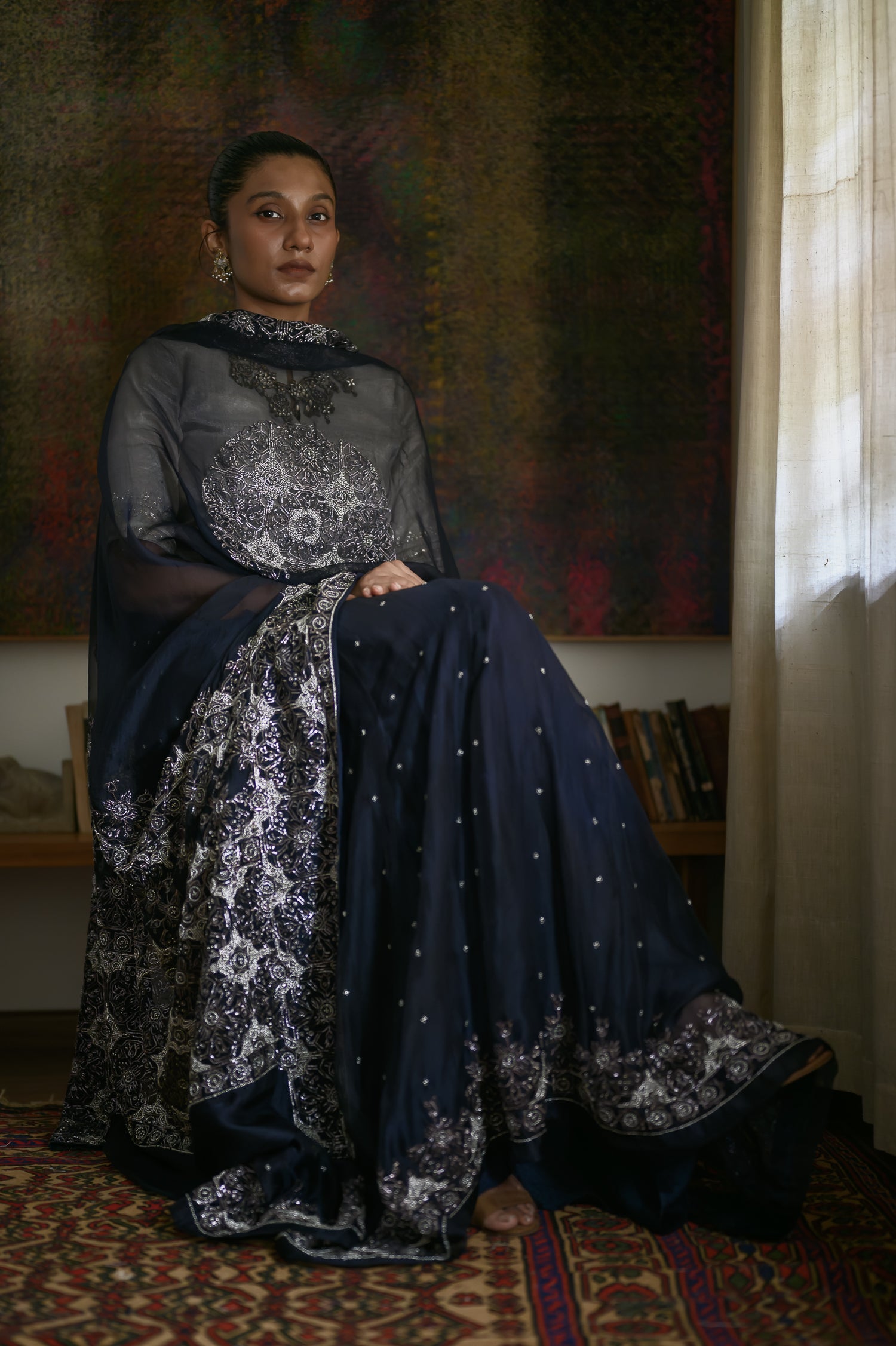 Charbagh Lehenga Set | Midnight