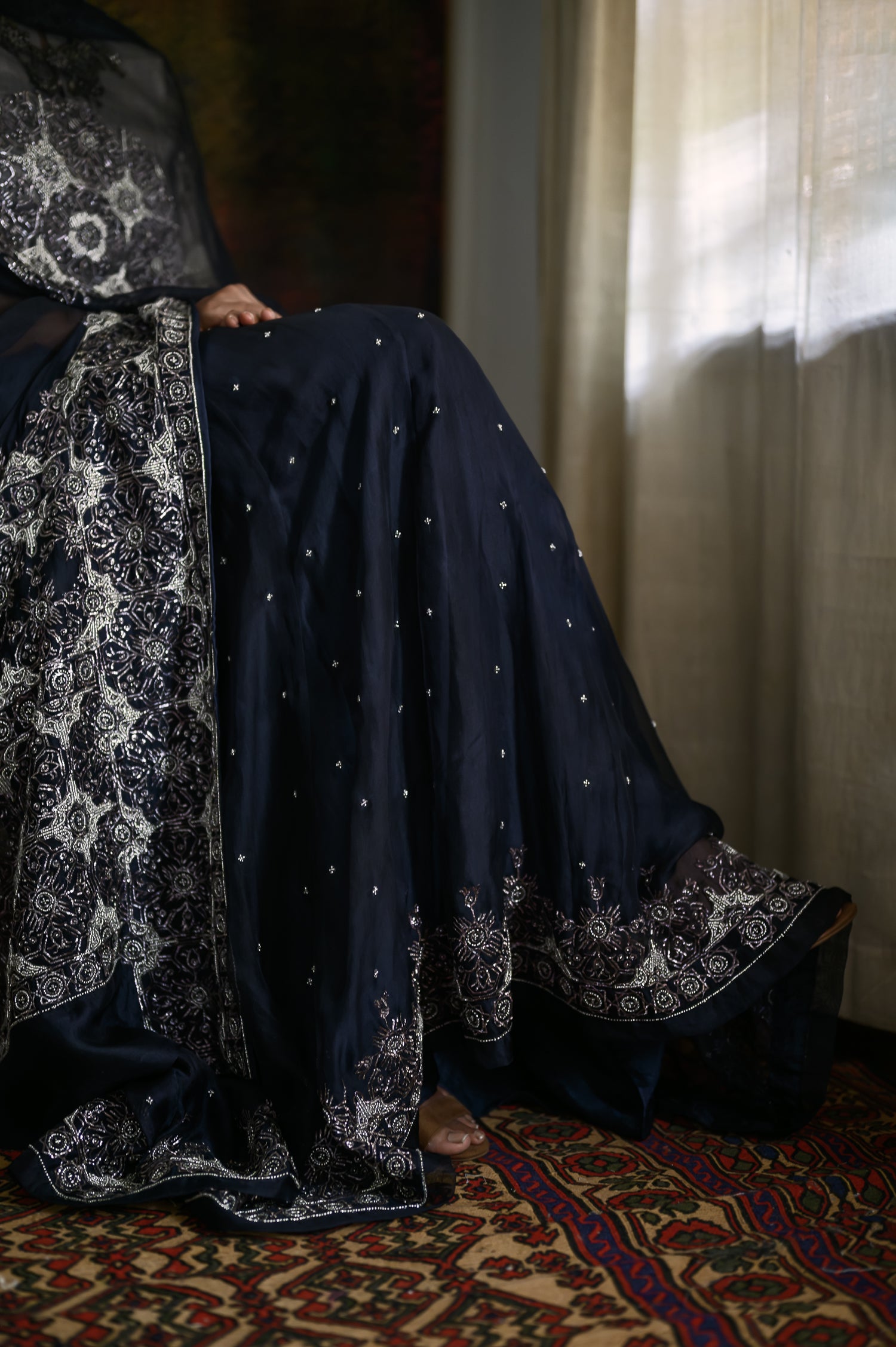 Charbagh Lehenga Set | Midnight