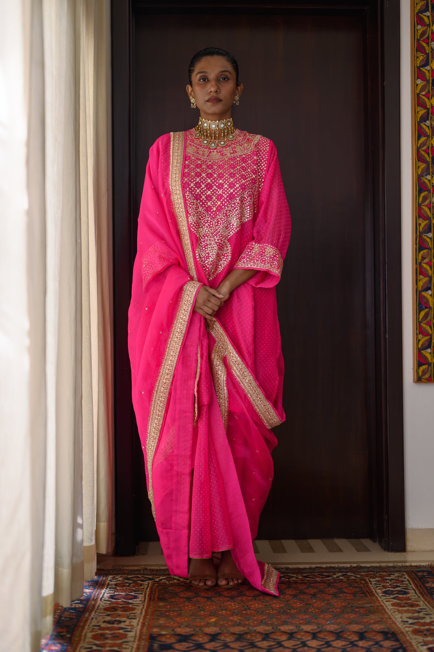 Amreen Abho Set | Hot Pink
