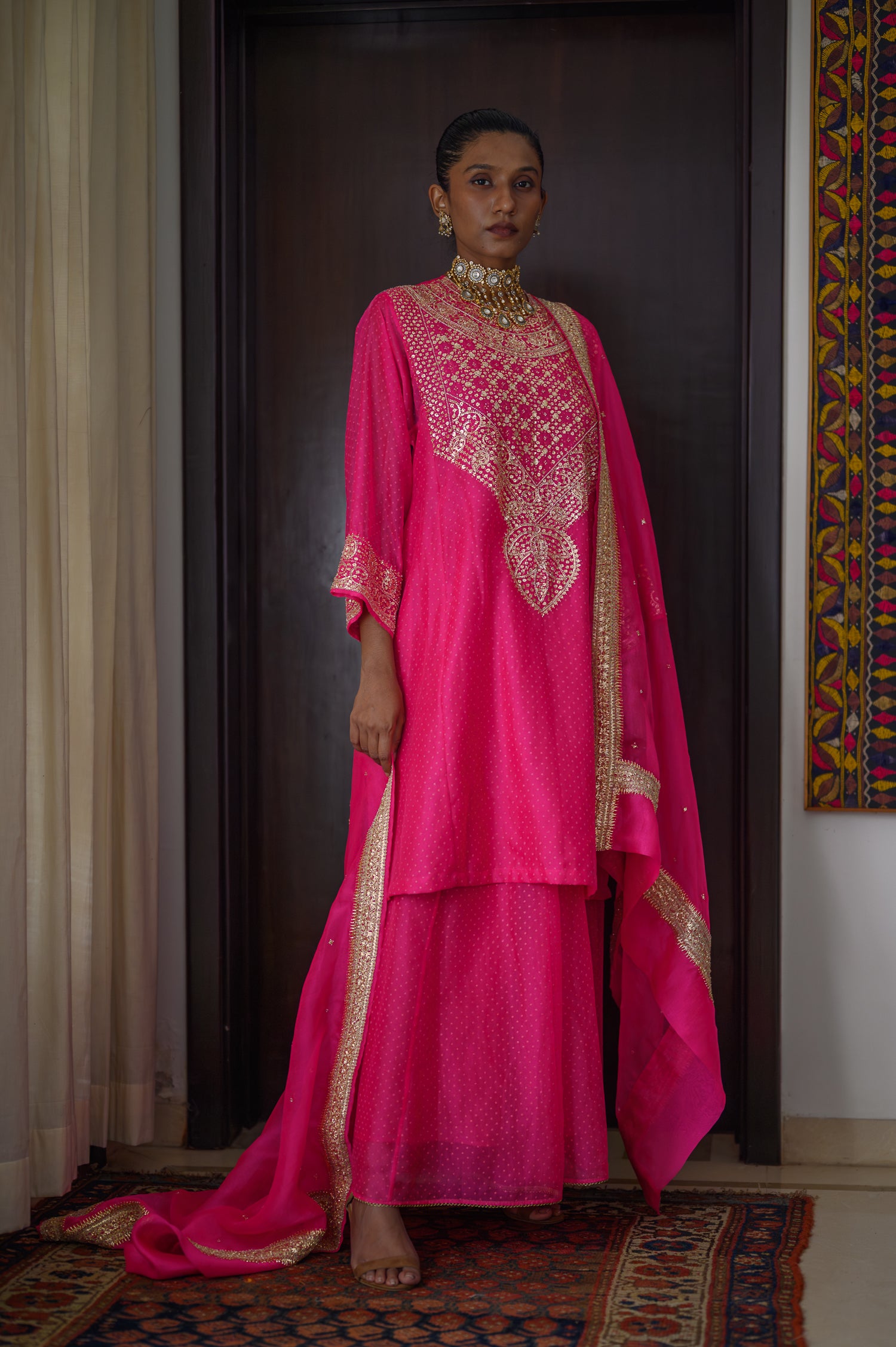 Amreen Abho Set | Hot Pink