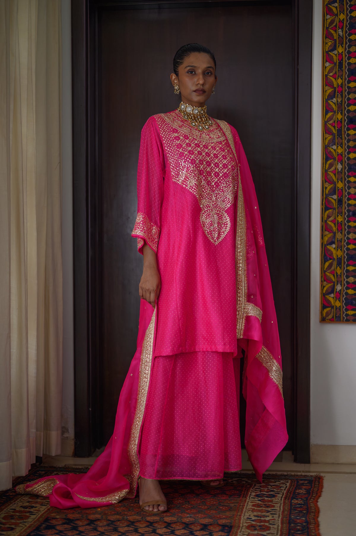 Amreen Abho Set | Hot Pink
