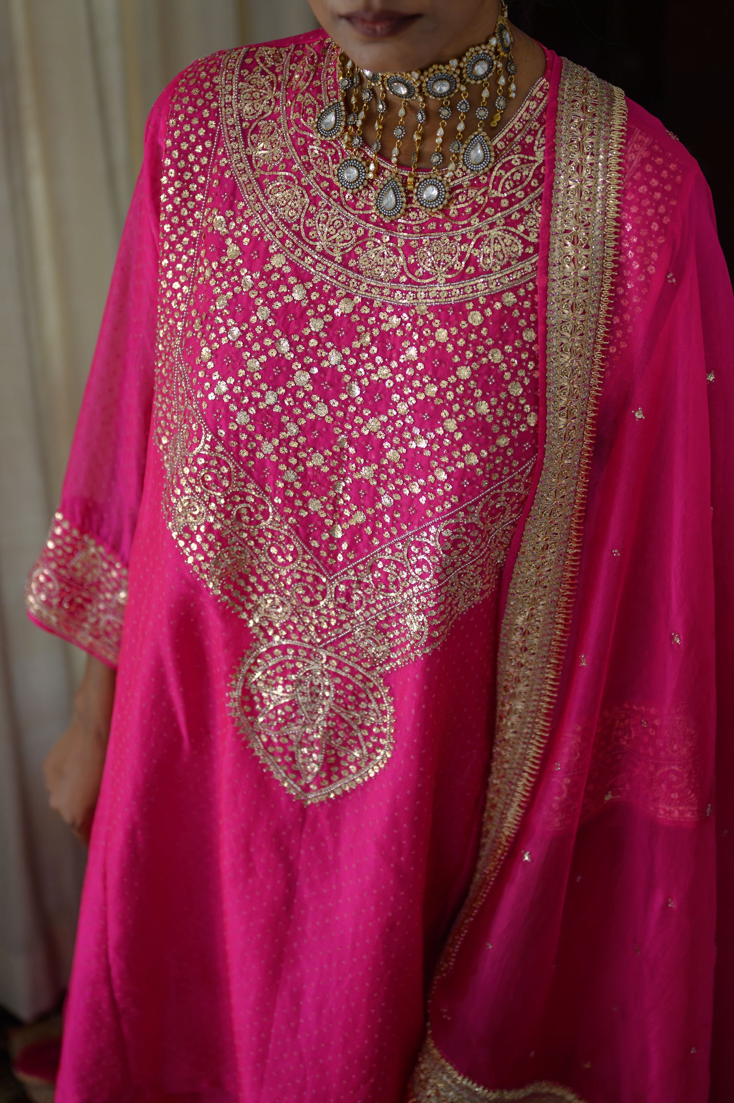 Amreen Abho Set | Hot Pink