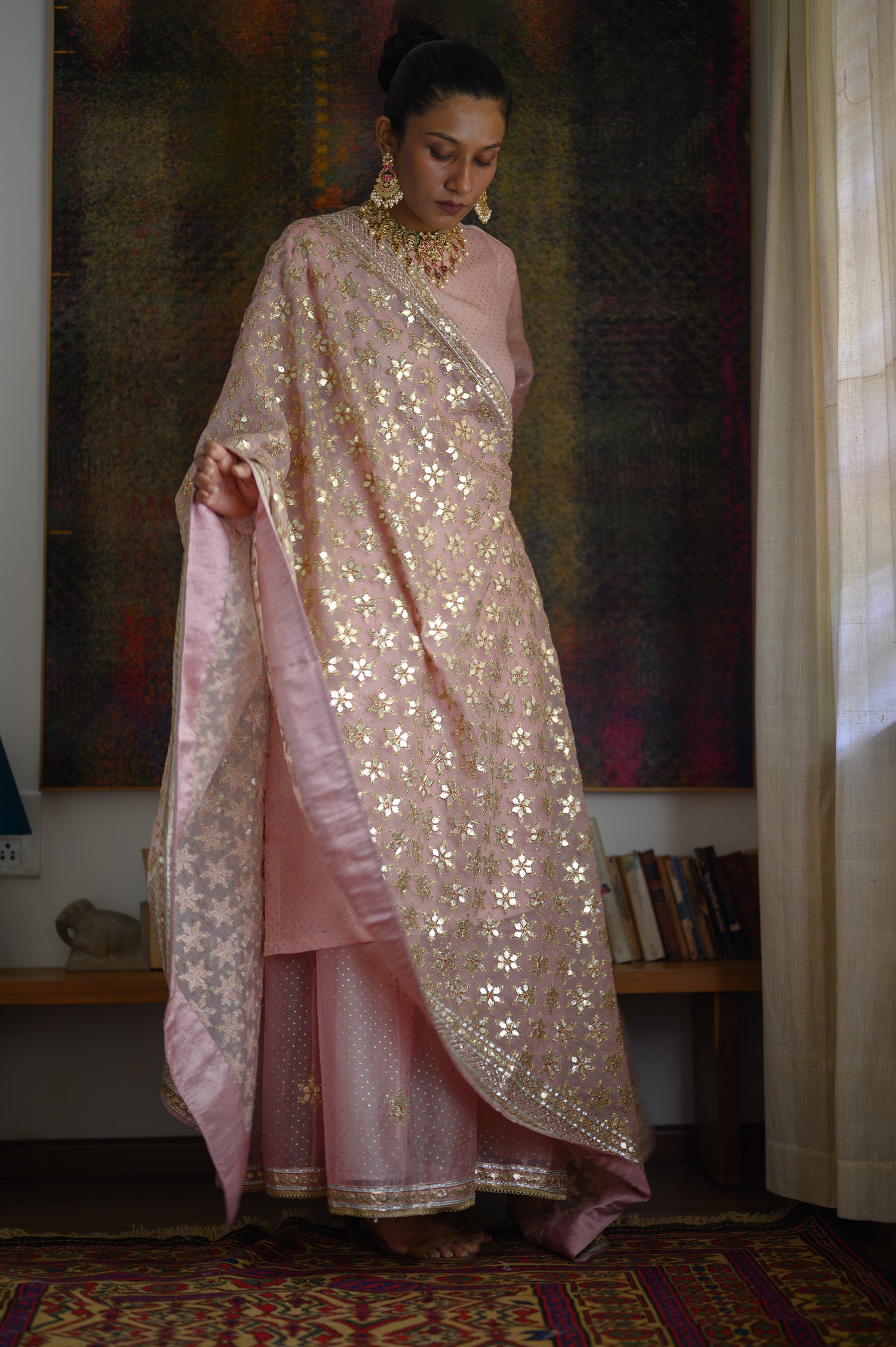 Gota Patti Phool Set | Onion Pink