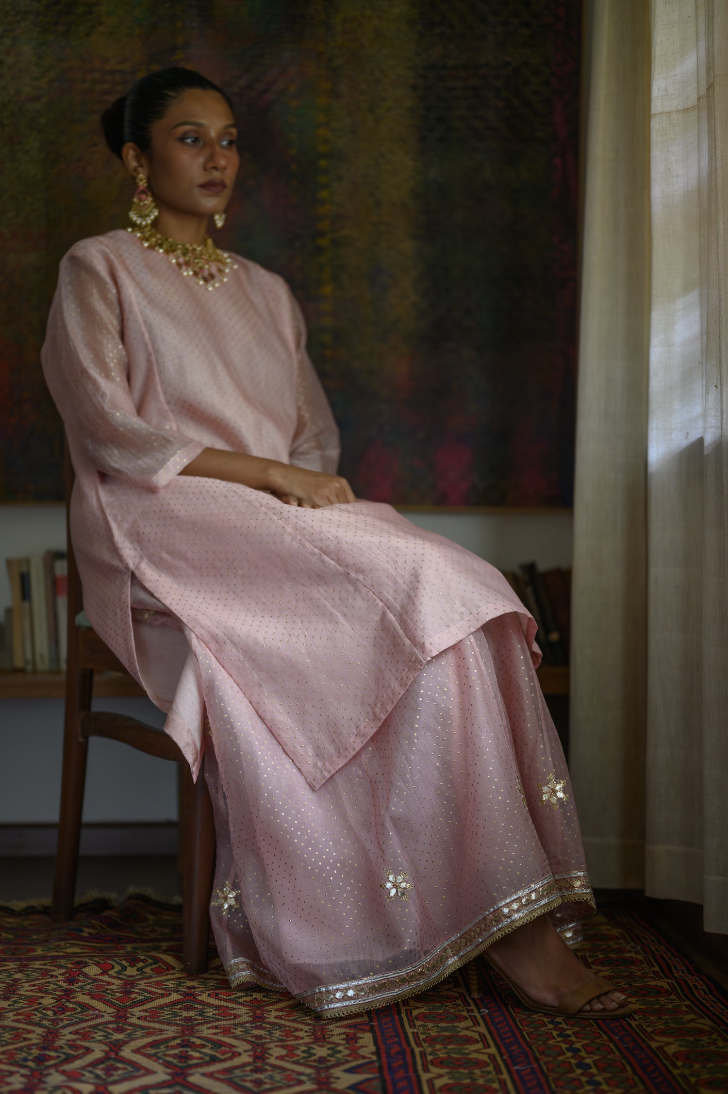 Gota Patti Phool Set | Onion Pink