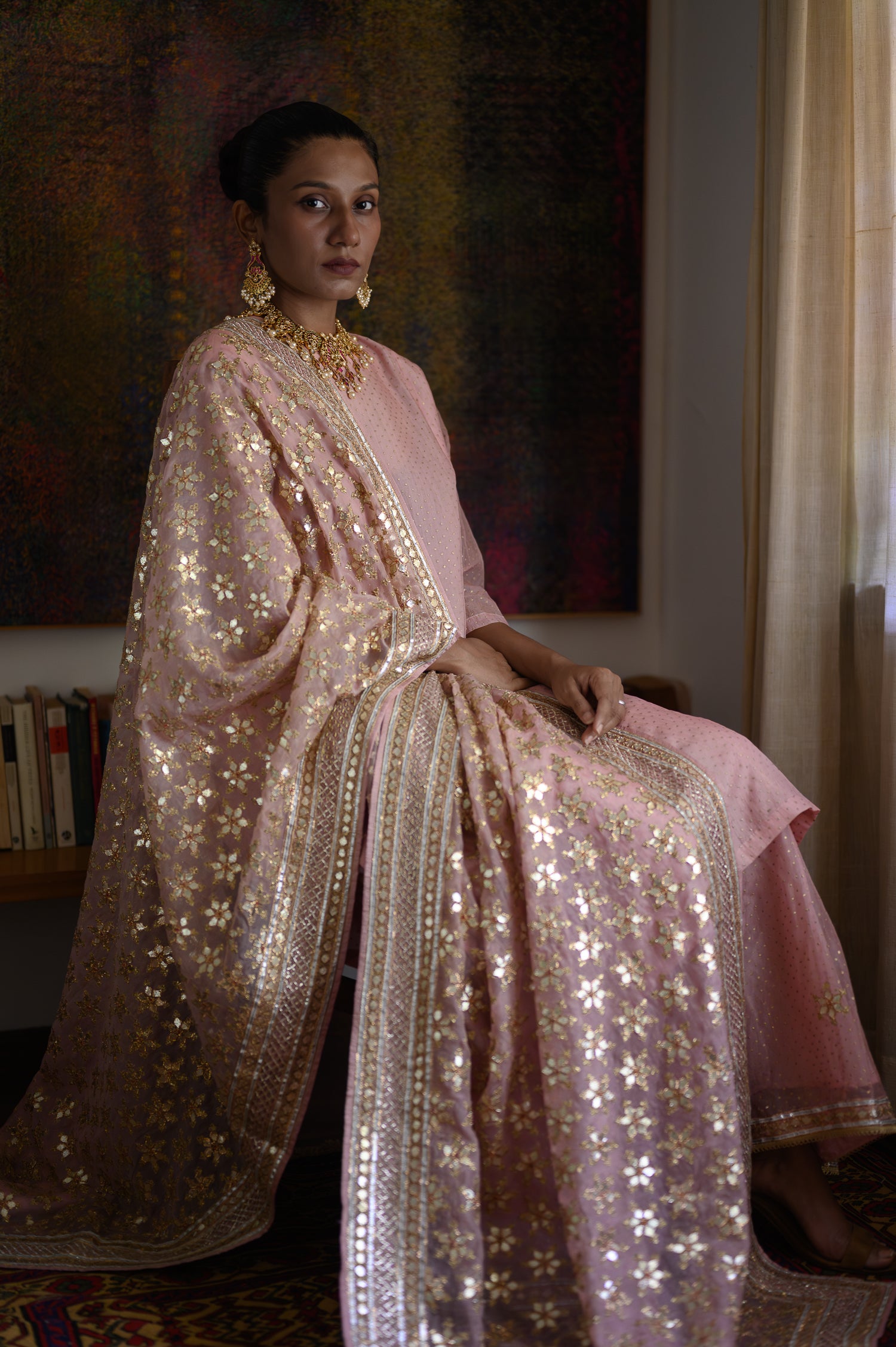 Gota Patti Phool Set | Onion Pink