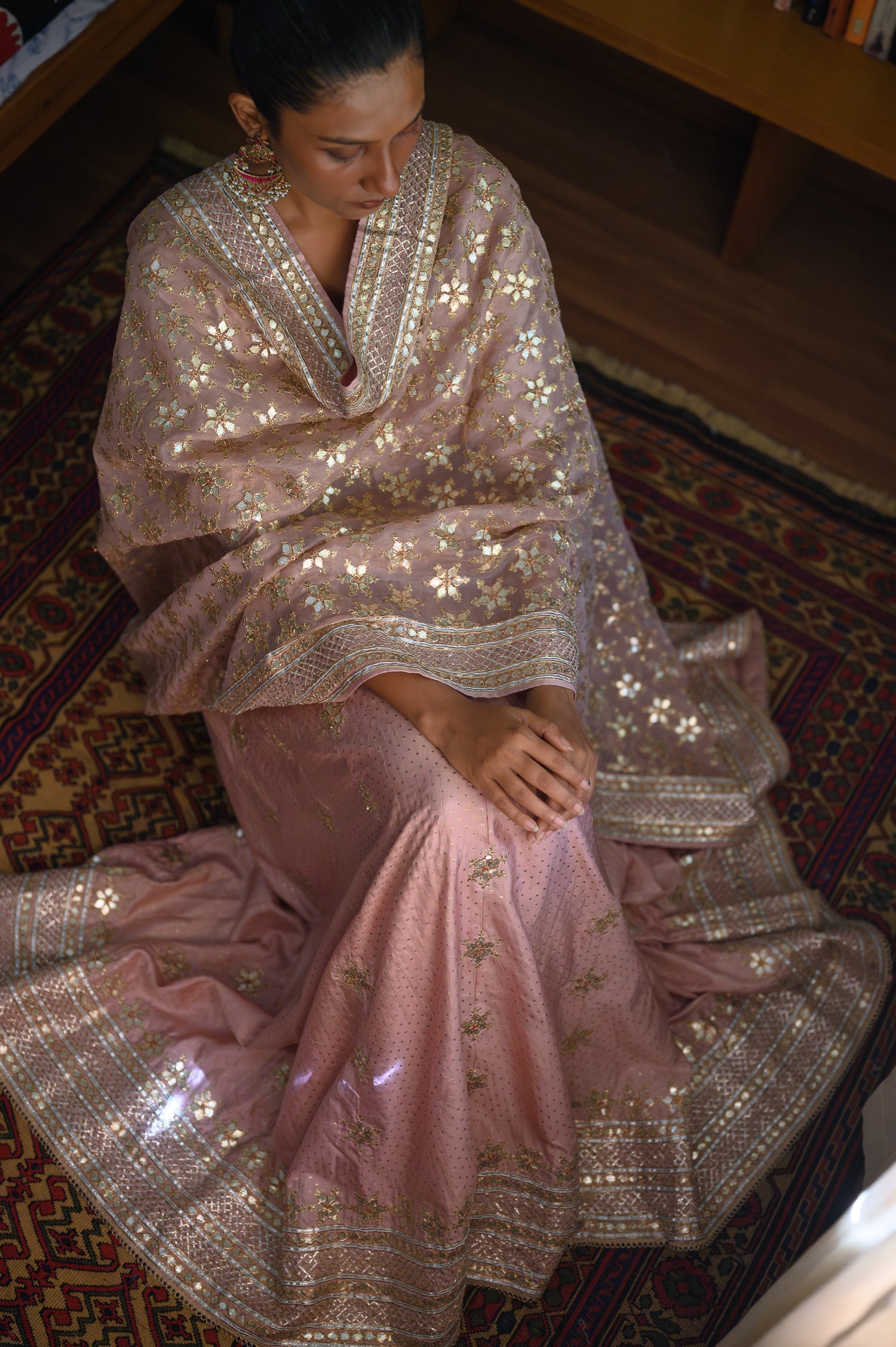 Gota Patti Phool Set | Onion Pink