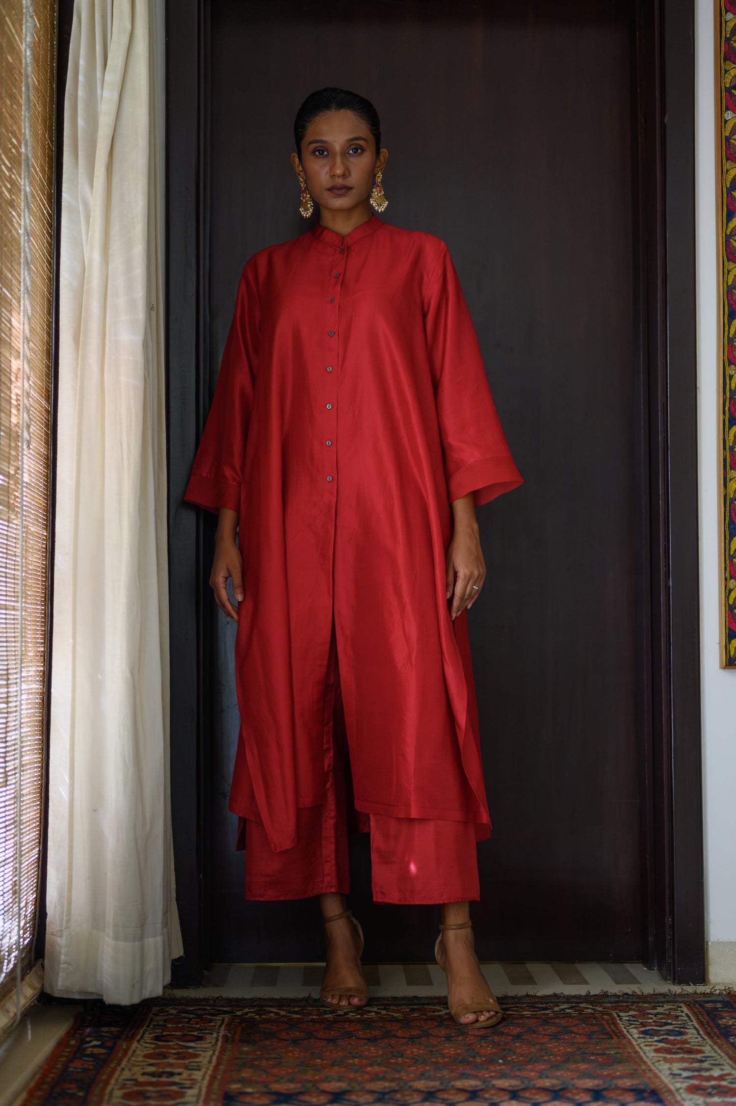 Long Open Shirt | Red