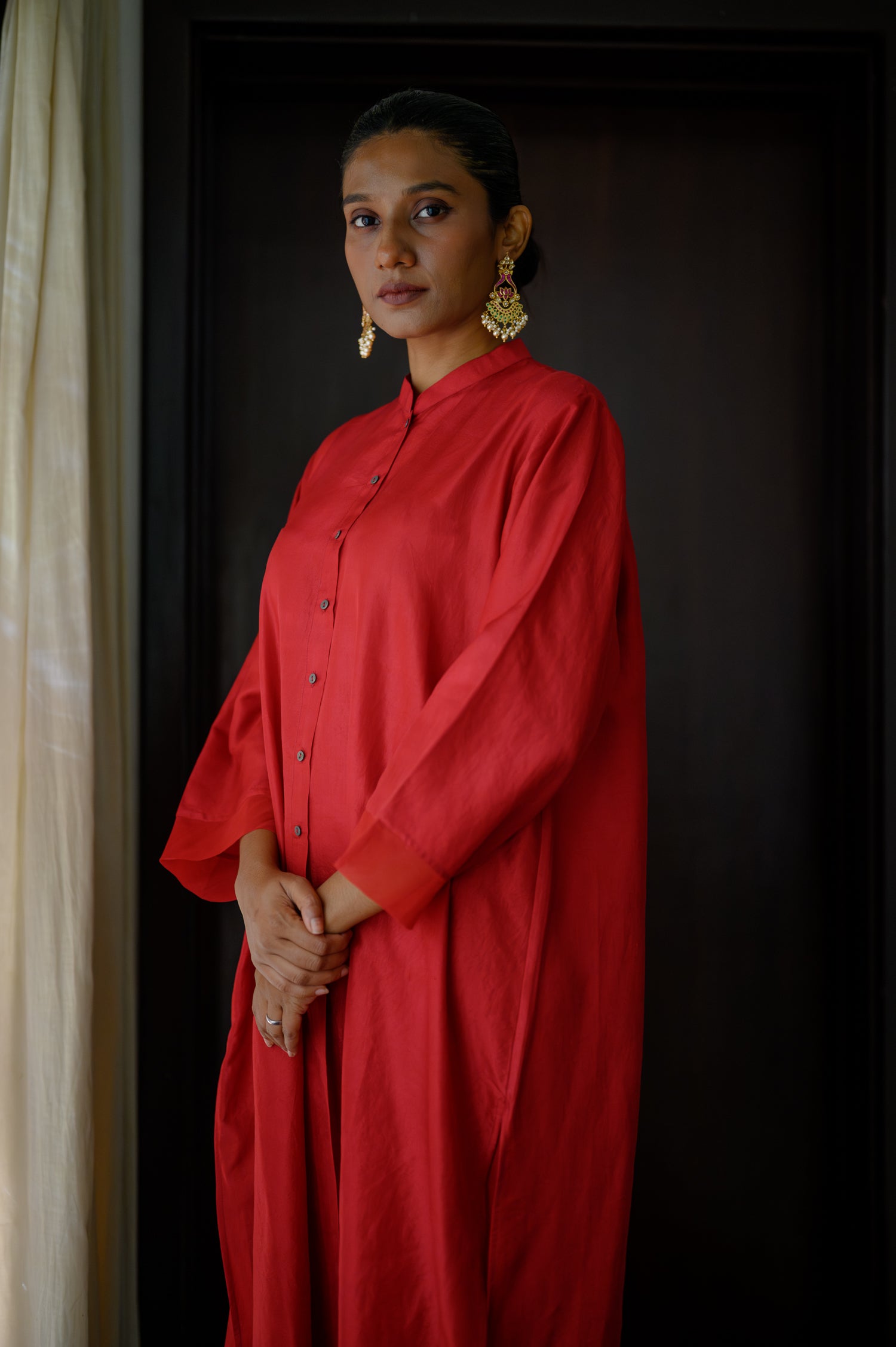 Long Open Shirt | Red