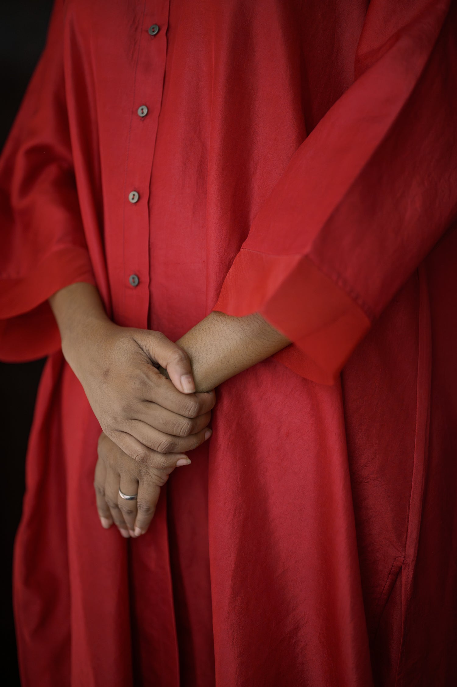 Long Open Shirt | Red