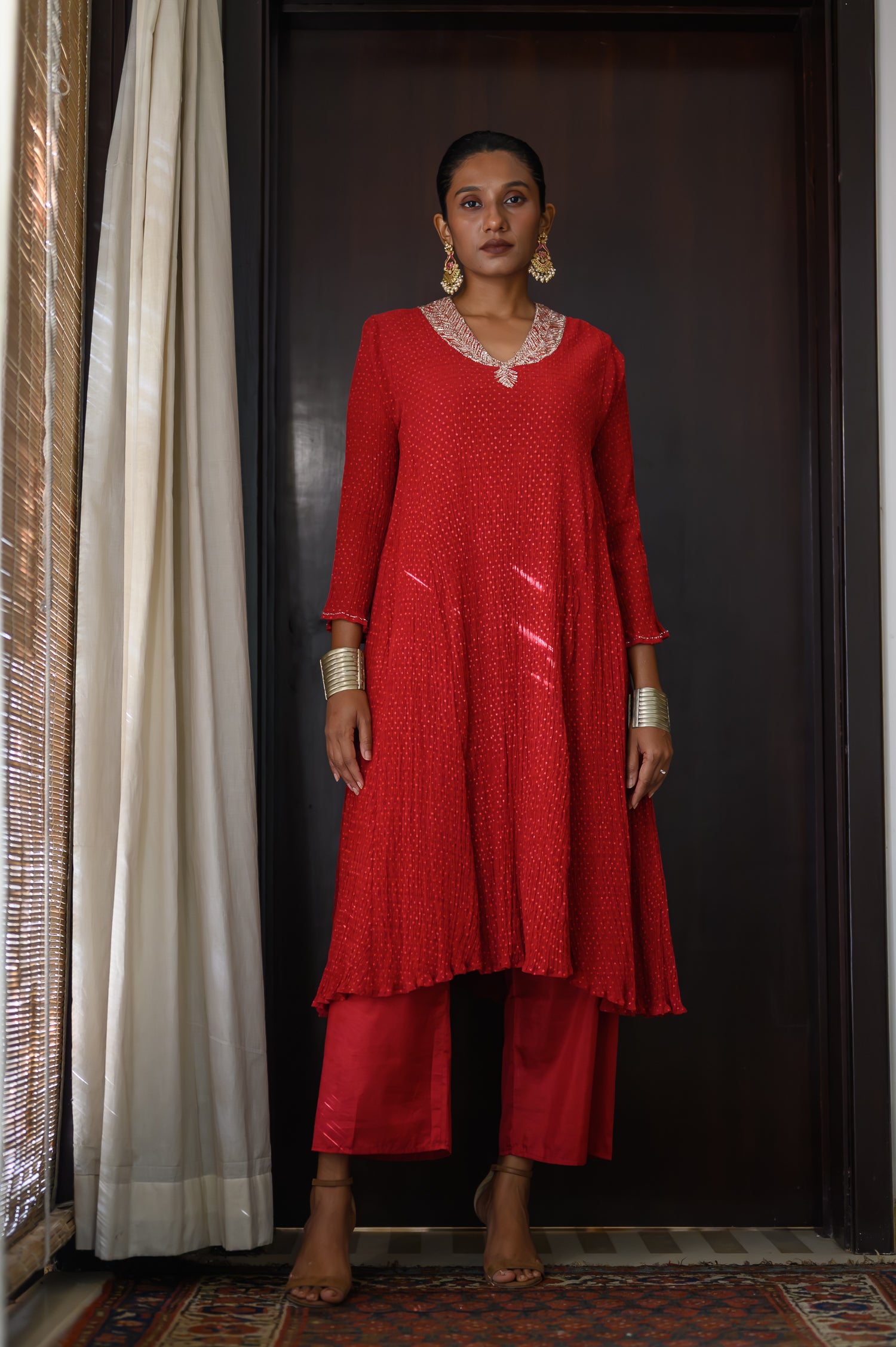 Leher Kurta | Red