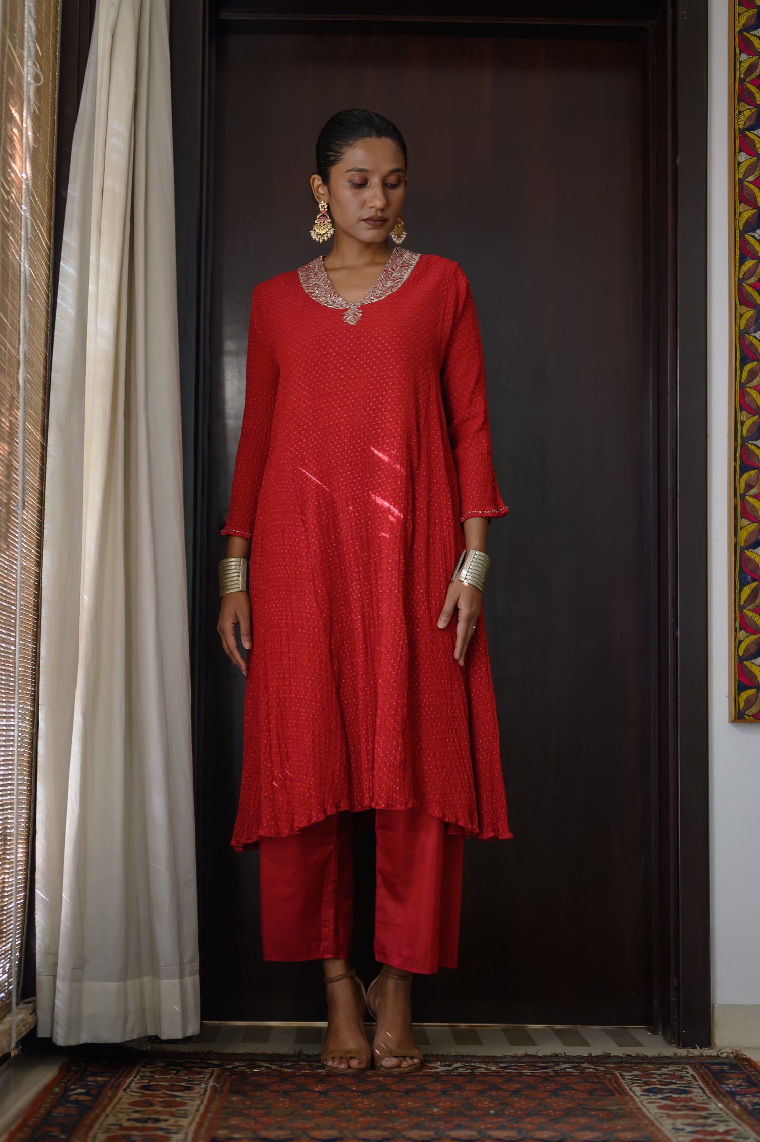 Leher Kurta | Red