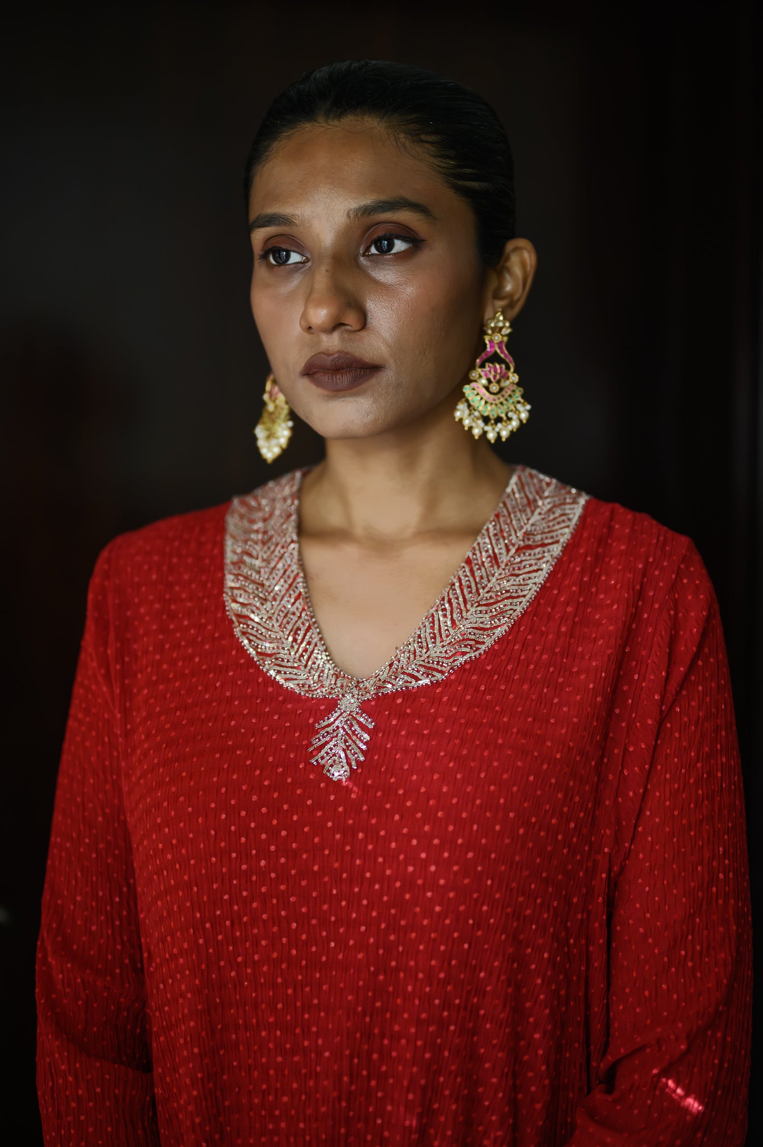 Leher Kurta | Red
