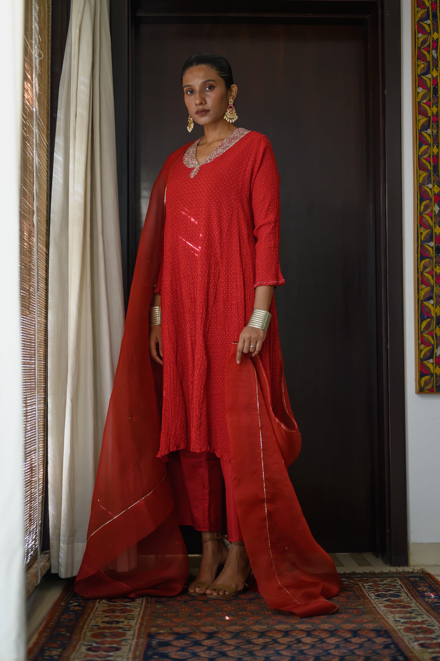Leher Kurta | Red