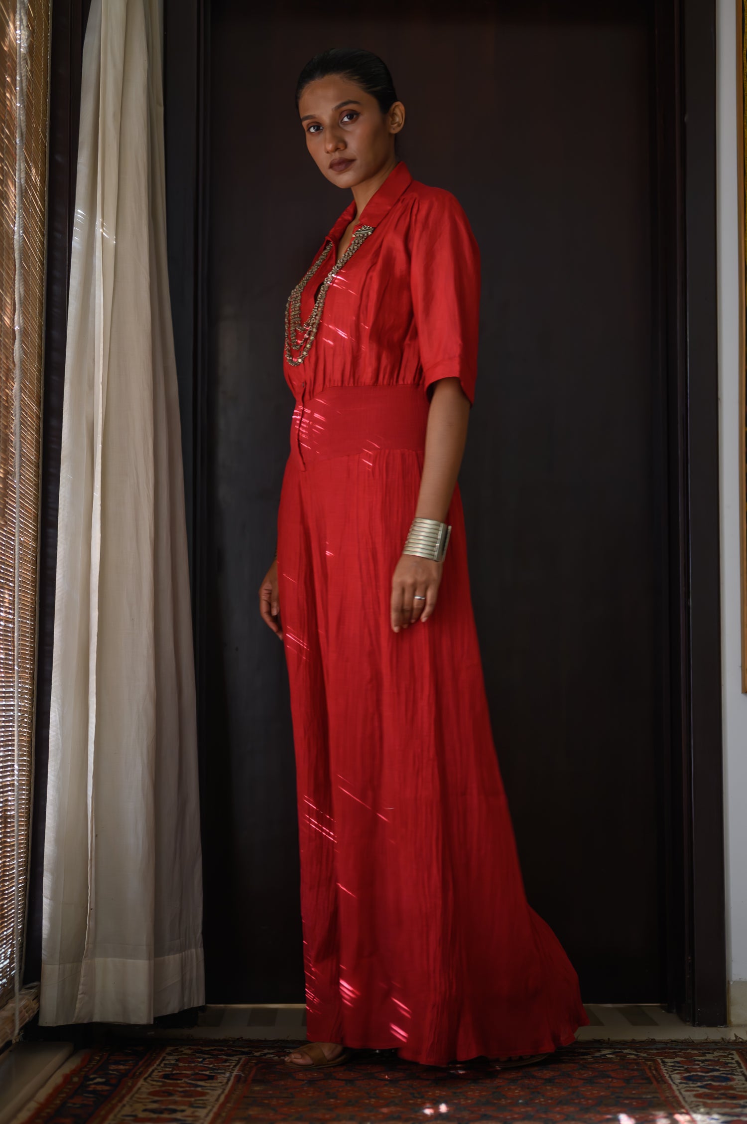 Sharara Jumpsuit | Red