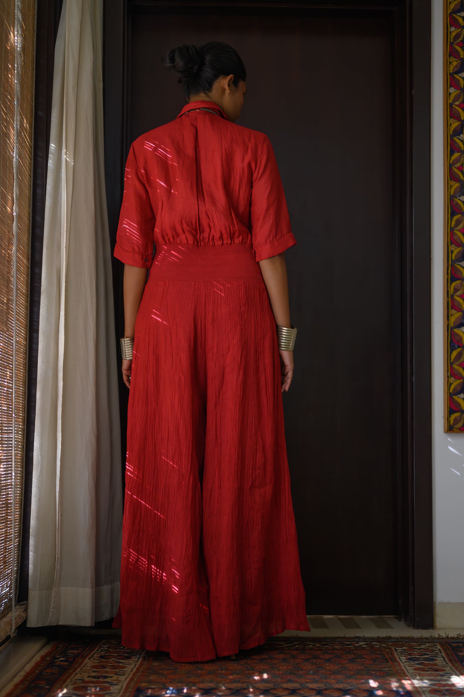 Sharara Jumpsuit | Red