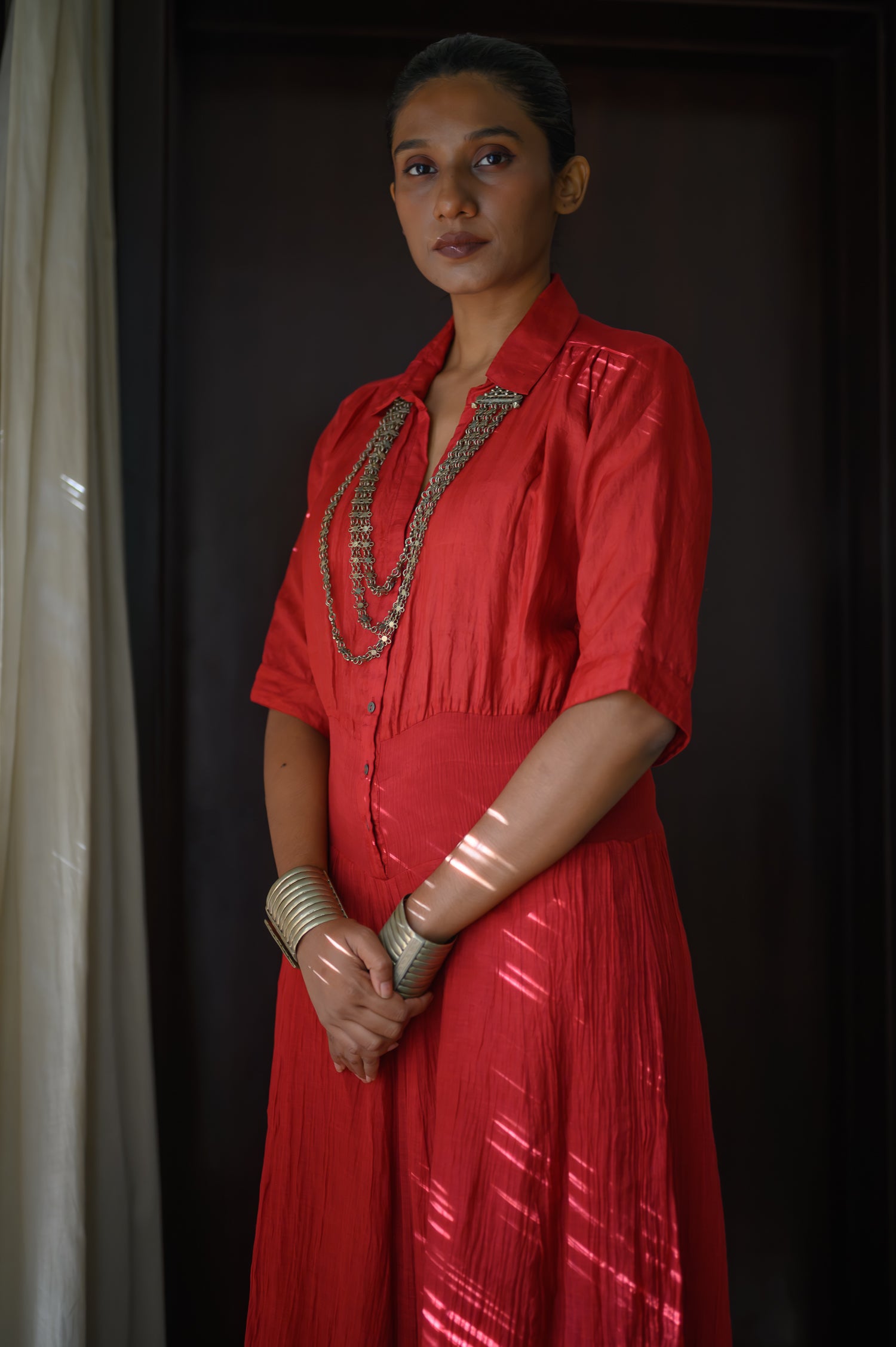 Sharara Jumpsuit | Red