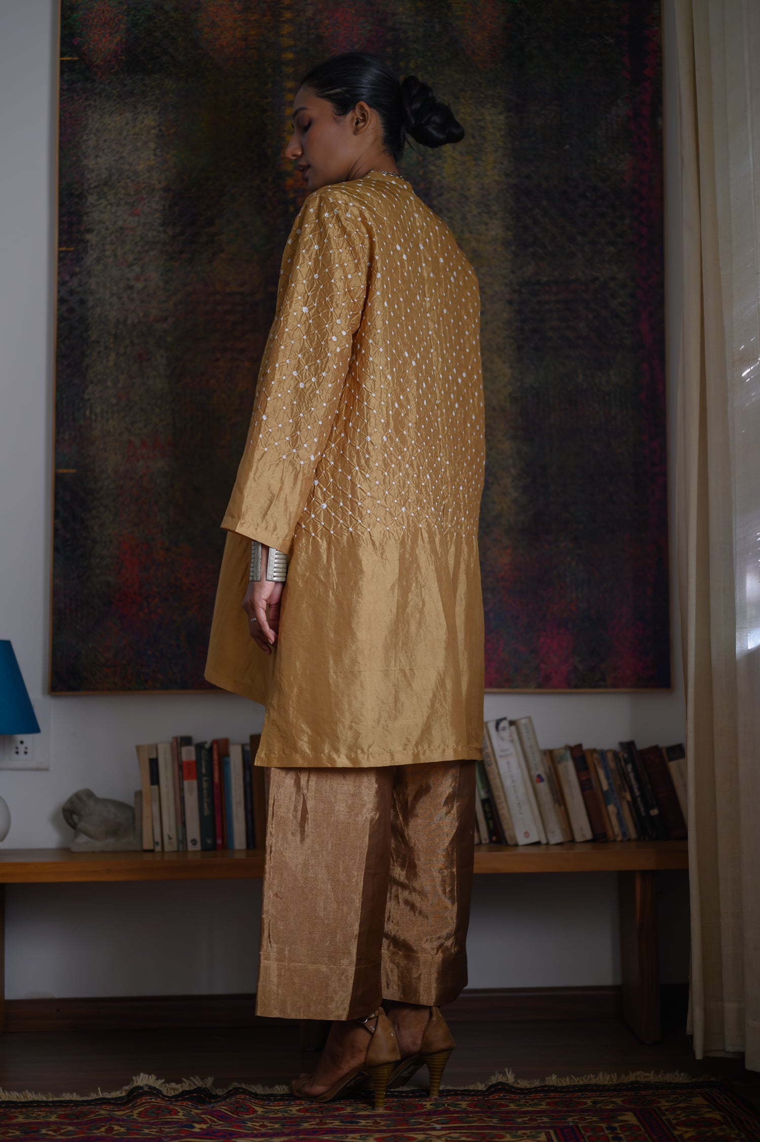Big Shirt | Bandhani | Gold