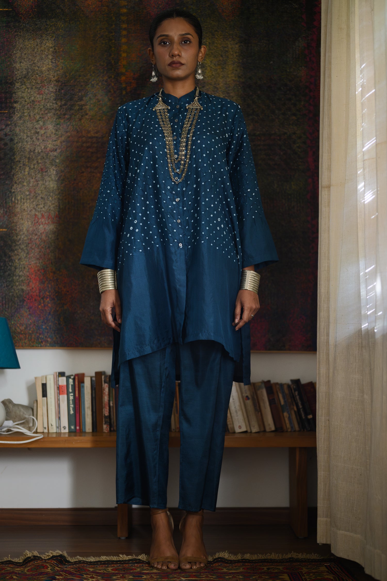 Big Shirt | Bandhani | Blue