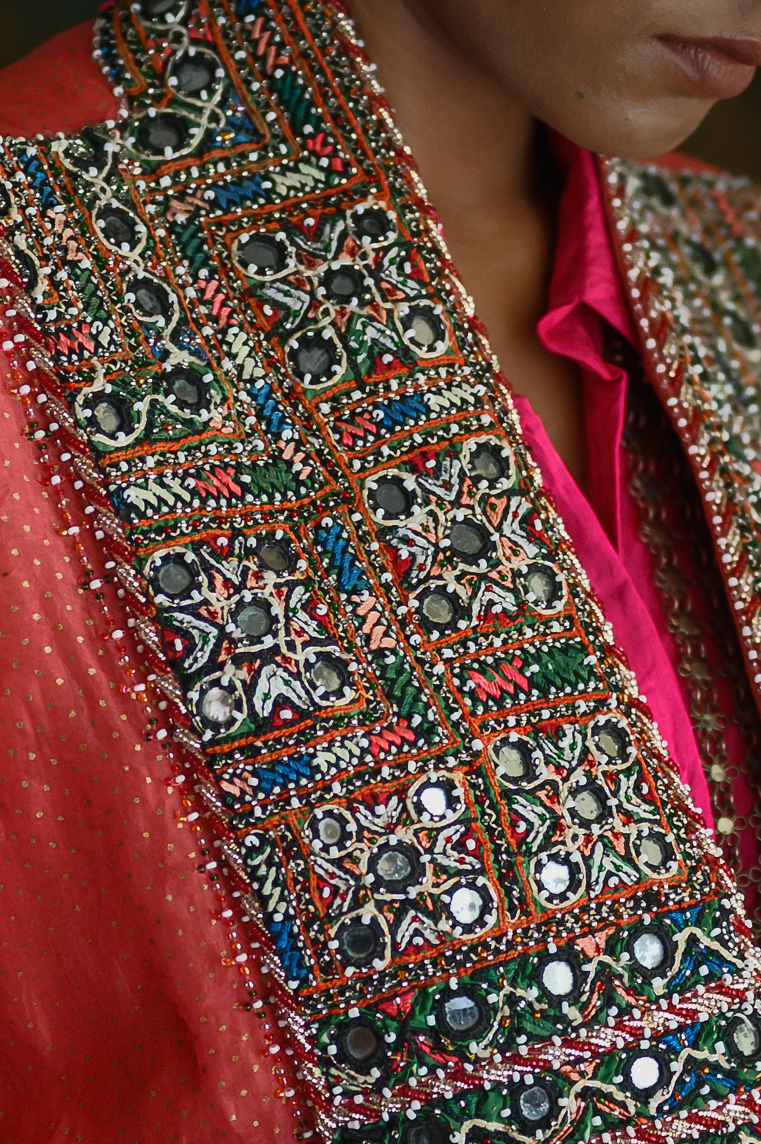 Balochi Jacket | Coral