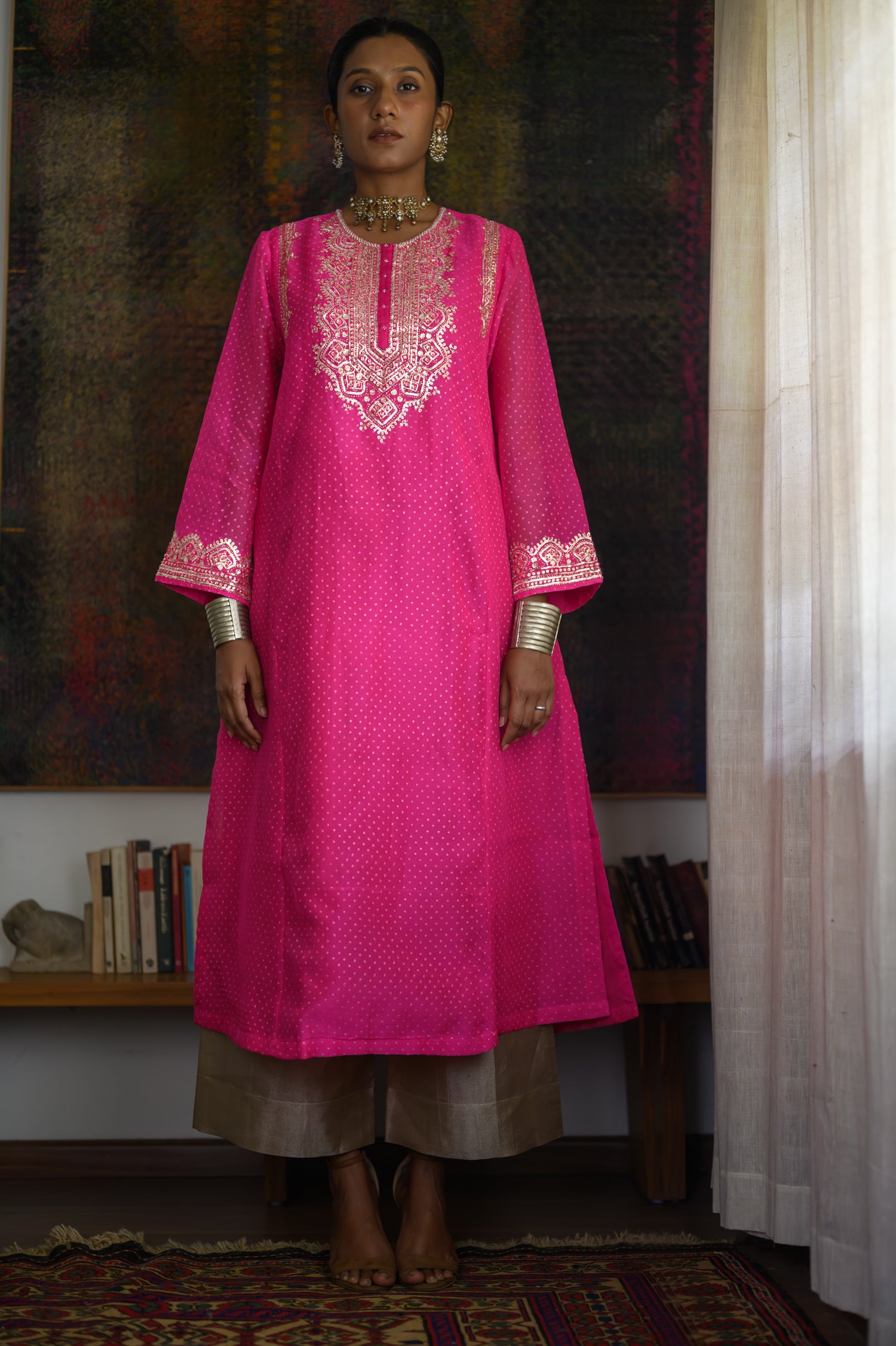 Diya Kurta | Hot Pink