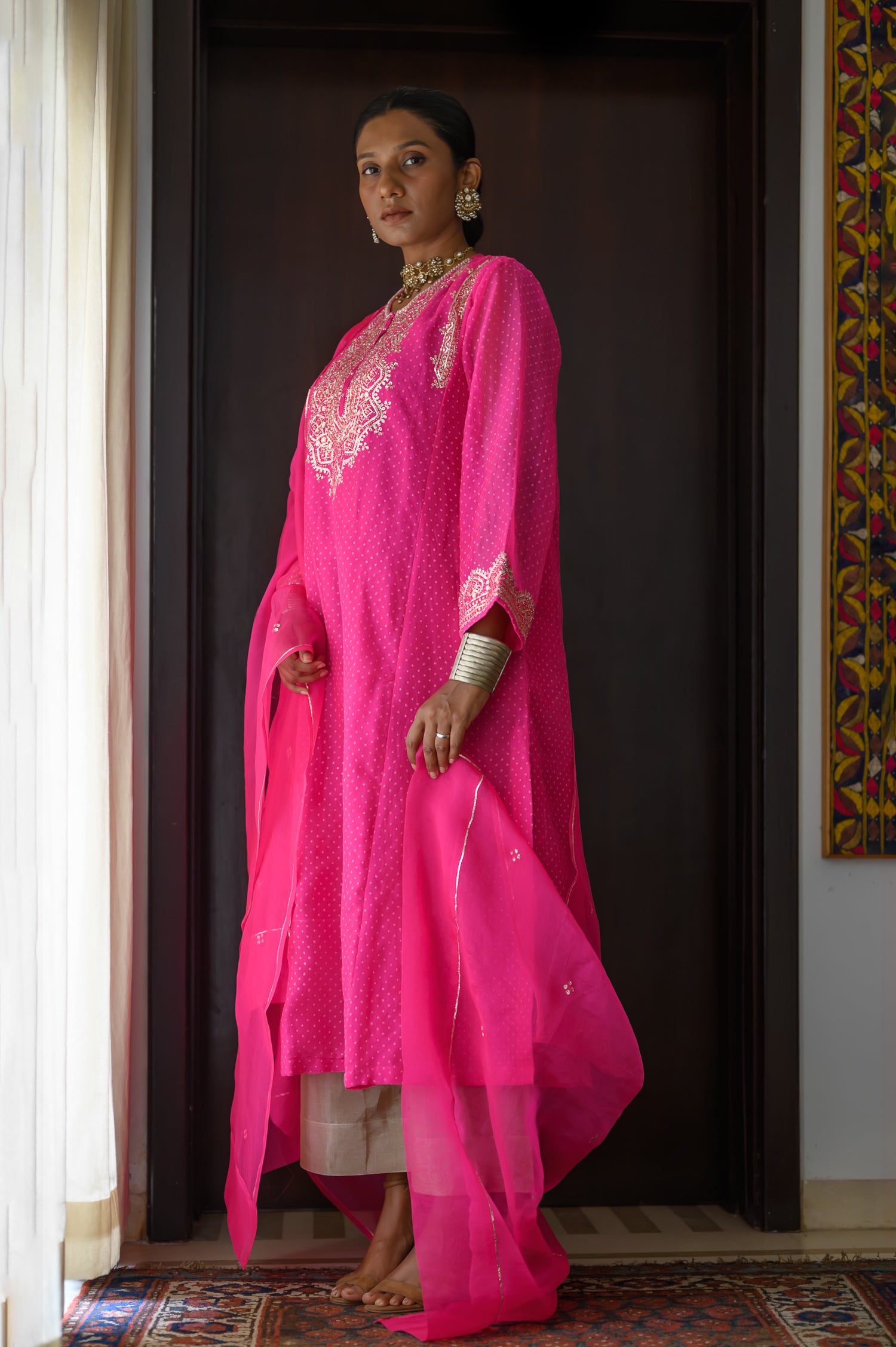 Diya Kurta | Hot Pink