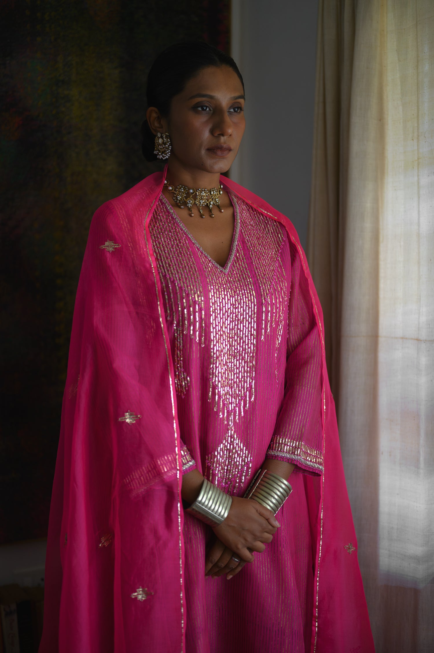 Deco Kurta | Hot Pink