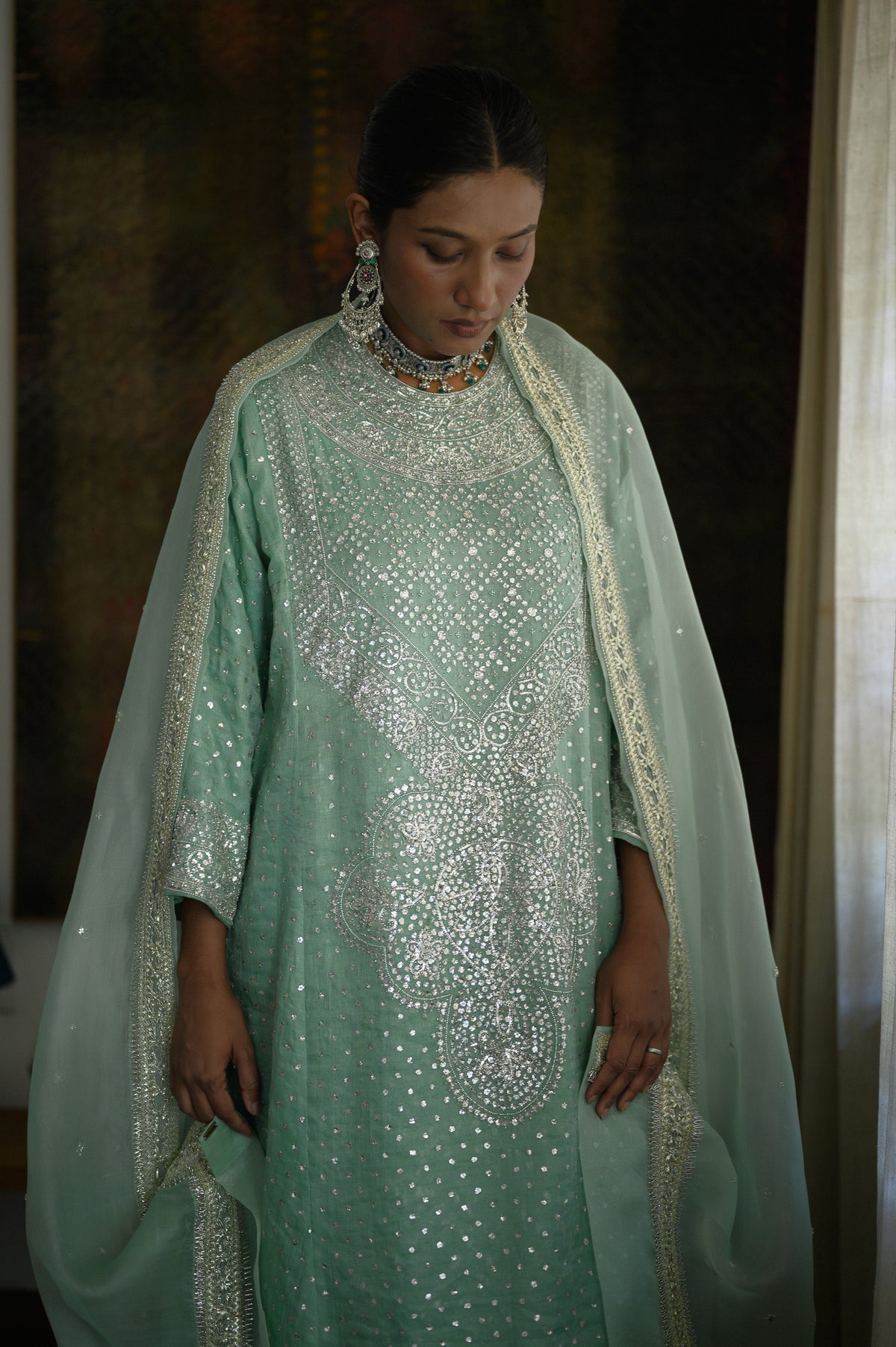 Amreen Abho Set | Tea Green